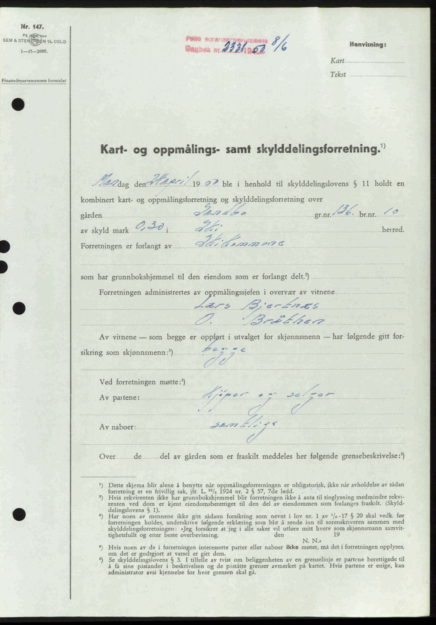 Follo sorenskriveri, SAO/A-10274/G/Ga/Gaa/L0092: Pantebok nr. I 92, 1950-1950, Dagboknr: 2338/1950