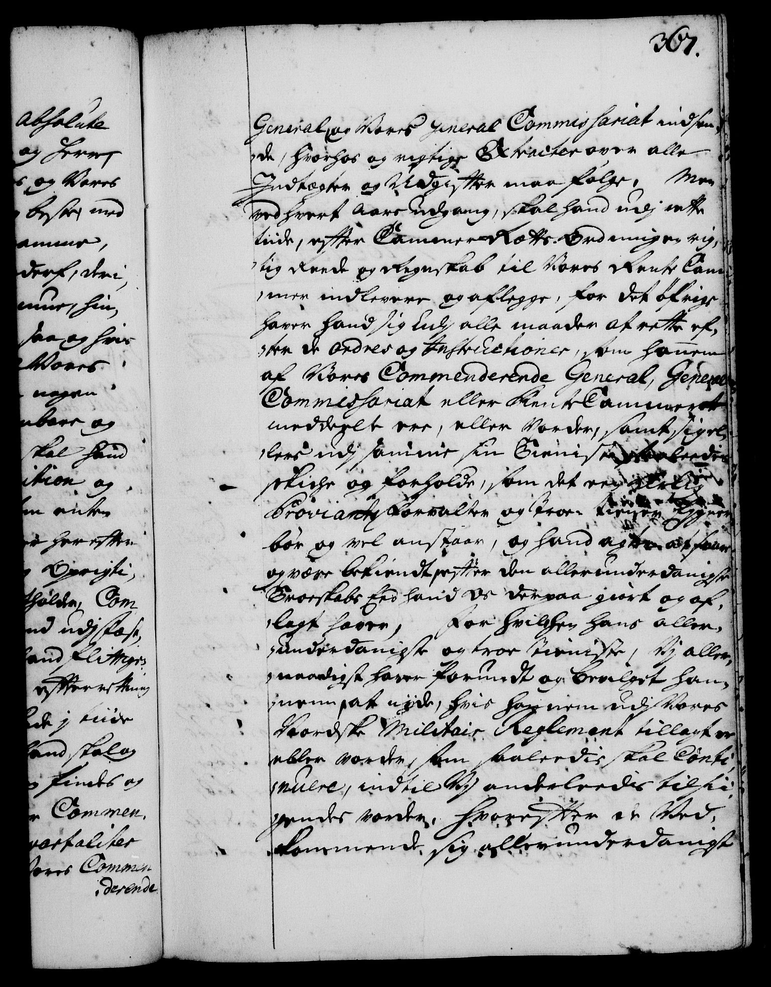 Rentekammeret, Kammerkanselliet, RA/EA-3111/G/Gg/Gge/L0001: Norsk bestallingsprotokoll med register (merket RK 53.25), 1720-1730, s. 367