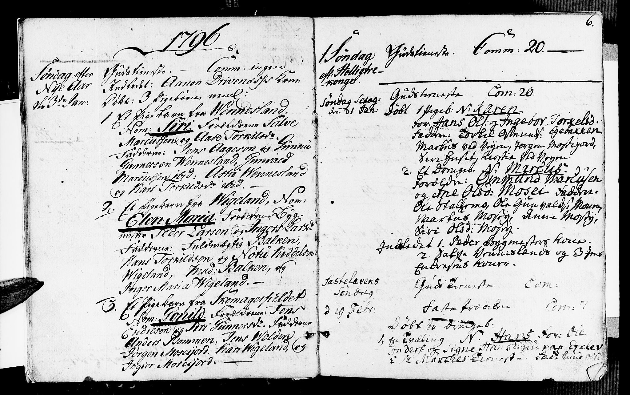 Vennesla sokneprestkontor, AV/SAK-1111-0045/Fa/Fab/L0002: Ministerialbok nr. A 2, 1794-1834, s. 6