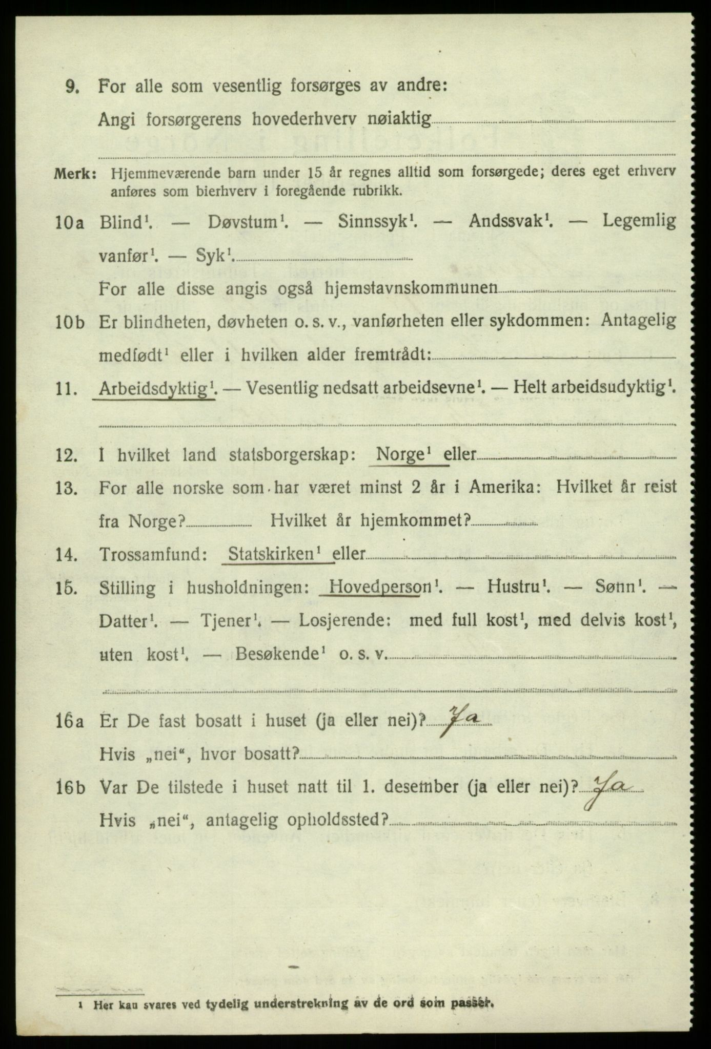 SAB, Folketelling 1920 for 1254 Hamre herred, 1920, s. 3440