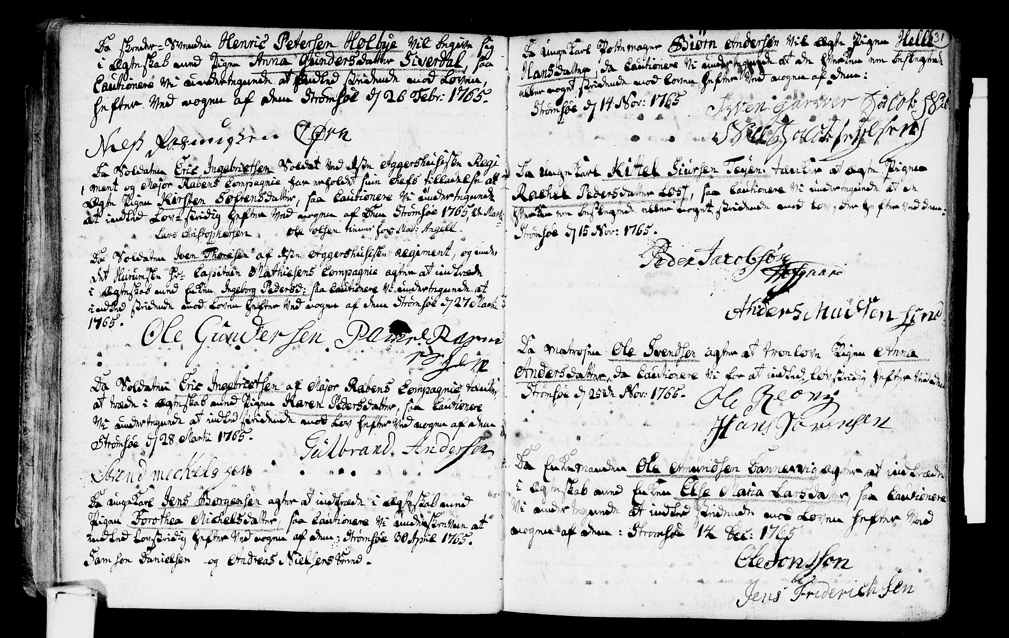 Strømsø kirkebøker, SAKO/A-246/H/Hb/L0001: Forlovererklæringer nr. 1, 1752-1815, s. 31