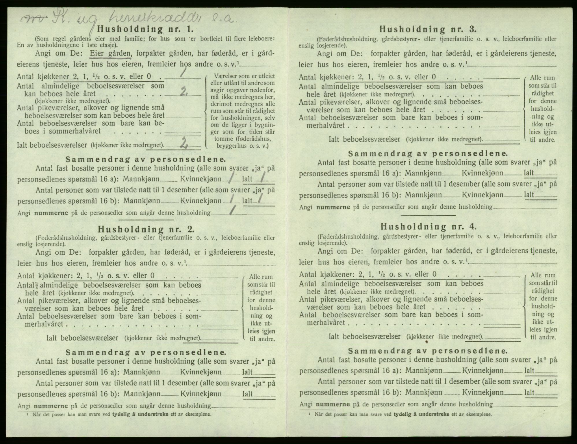 SAB, Folketelling 1920 for 1245 Sund herred, 1920, s. 292