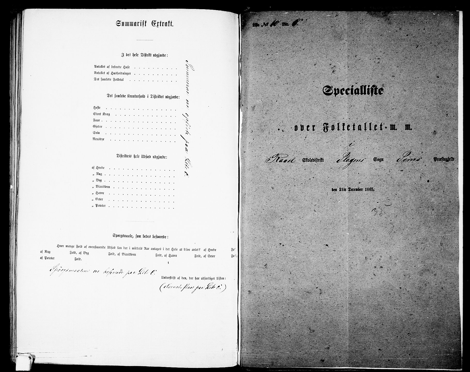 RA, Folketelling 1865 for 0721P Sem prestegjeld, 1865, s. 204