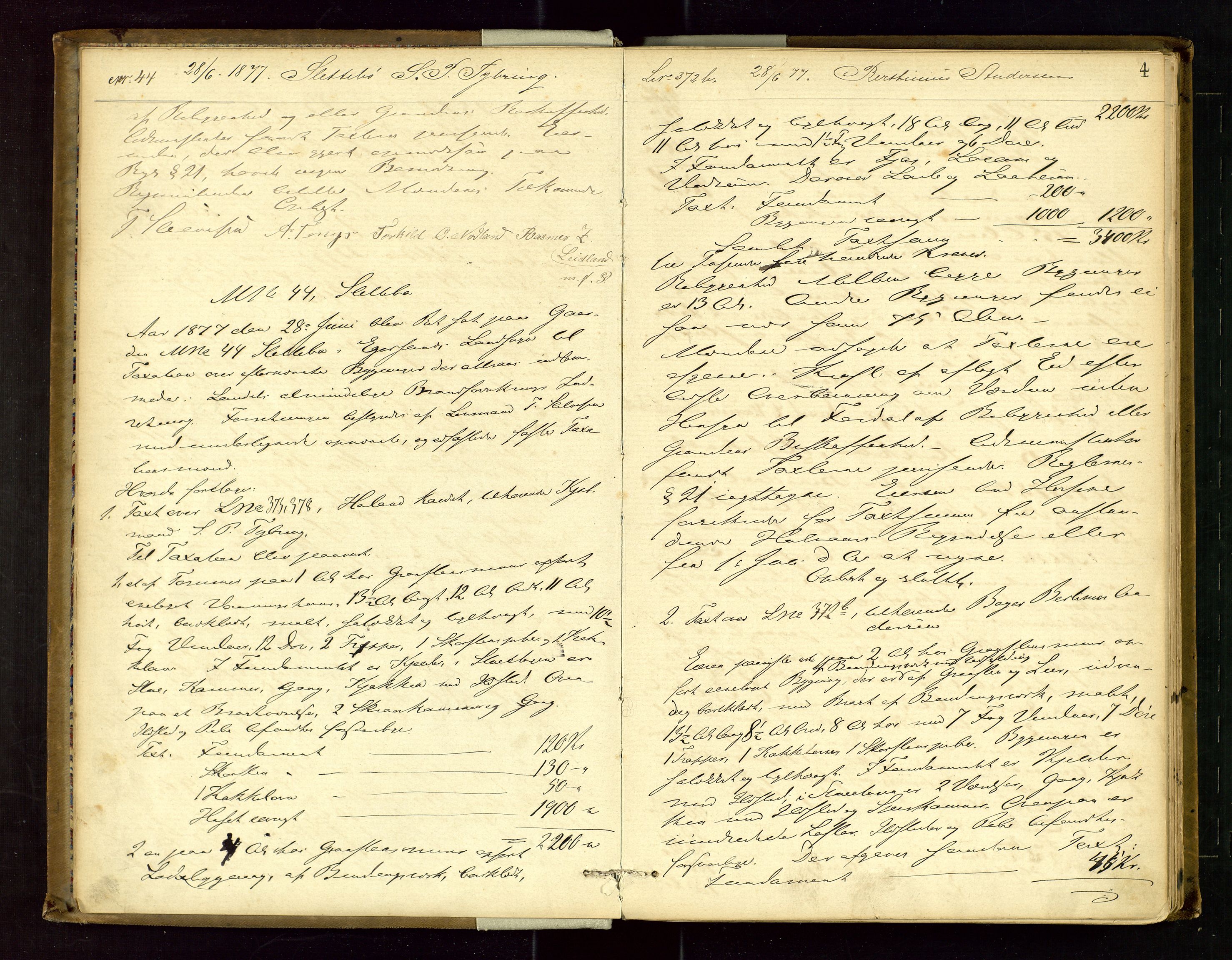 Eigersund lensmannskontor, AV/SAST-A-100171/Goa/L0003: "Brandtaxations-protokol", 1876-1893, s. 3b-4a