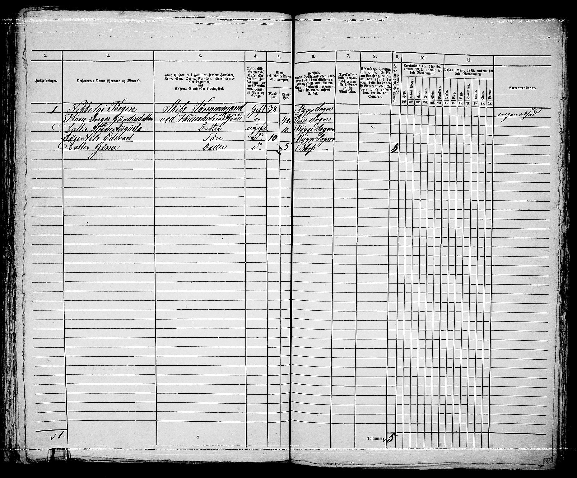 RA, Folketelling 1865 for 0104B Moss prestegjeld, Moss kjøpstad, 1865, s. 705