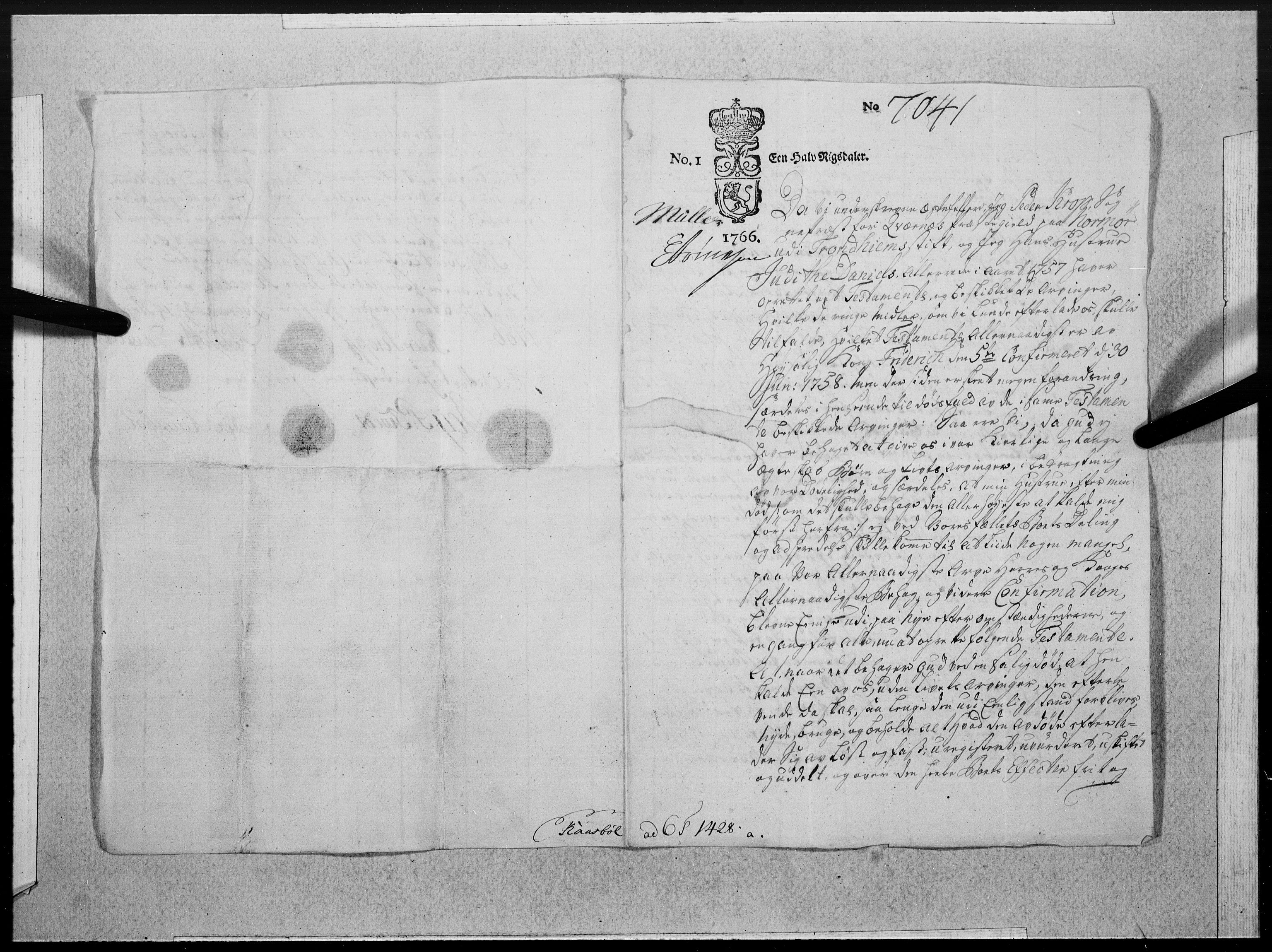 Danske Kanselli 1572-1799, RA/EA-3023/F/Fc/Fcc/Fcca/L0212: Norske innlegg 1572-1799, 1774, s. 457