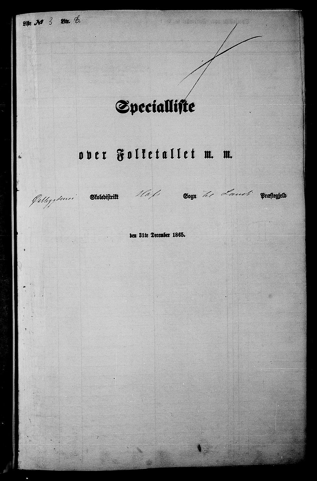 RA, Folketelling 1865 for 0536P Land prestegjeld, 1865, s. 329