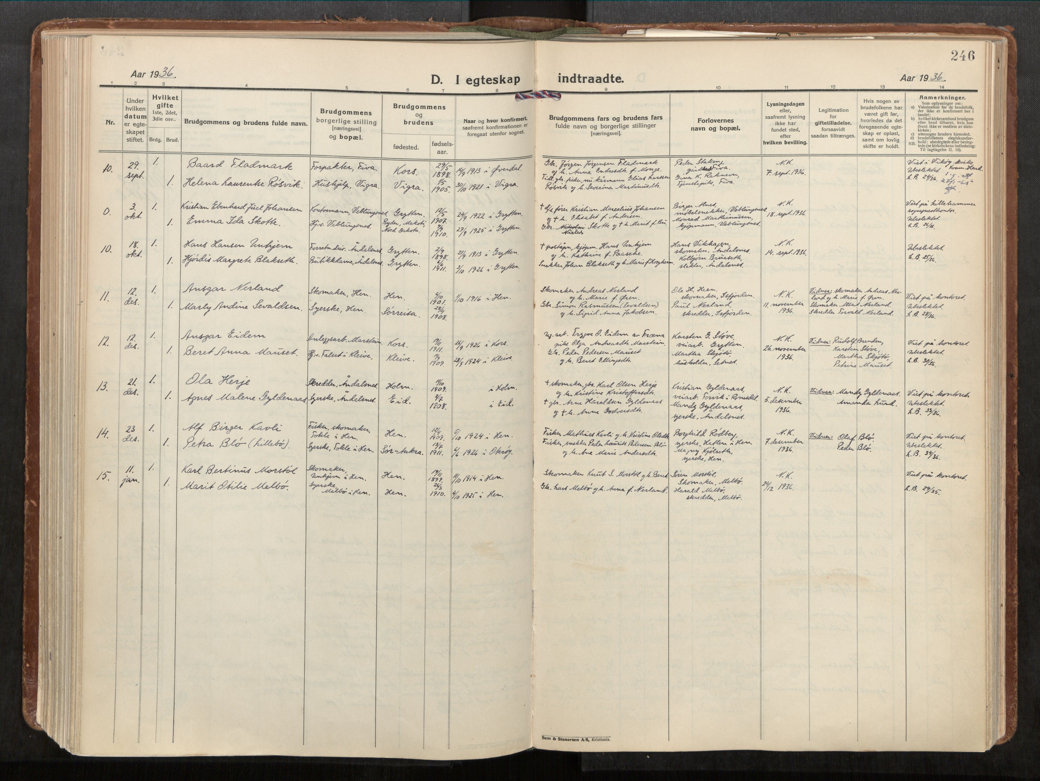 Ministerialprotokoller, klokkerbøker og fødselsregistre - Møre og Romsdal, AV/SAT-A-1454/544/L0587: Ministerialbok nr. 544A11, 1924-1954, s. 246