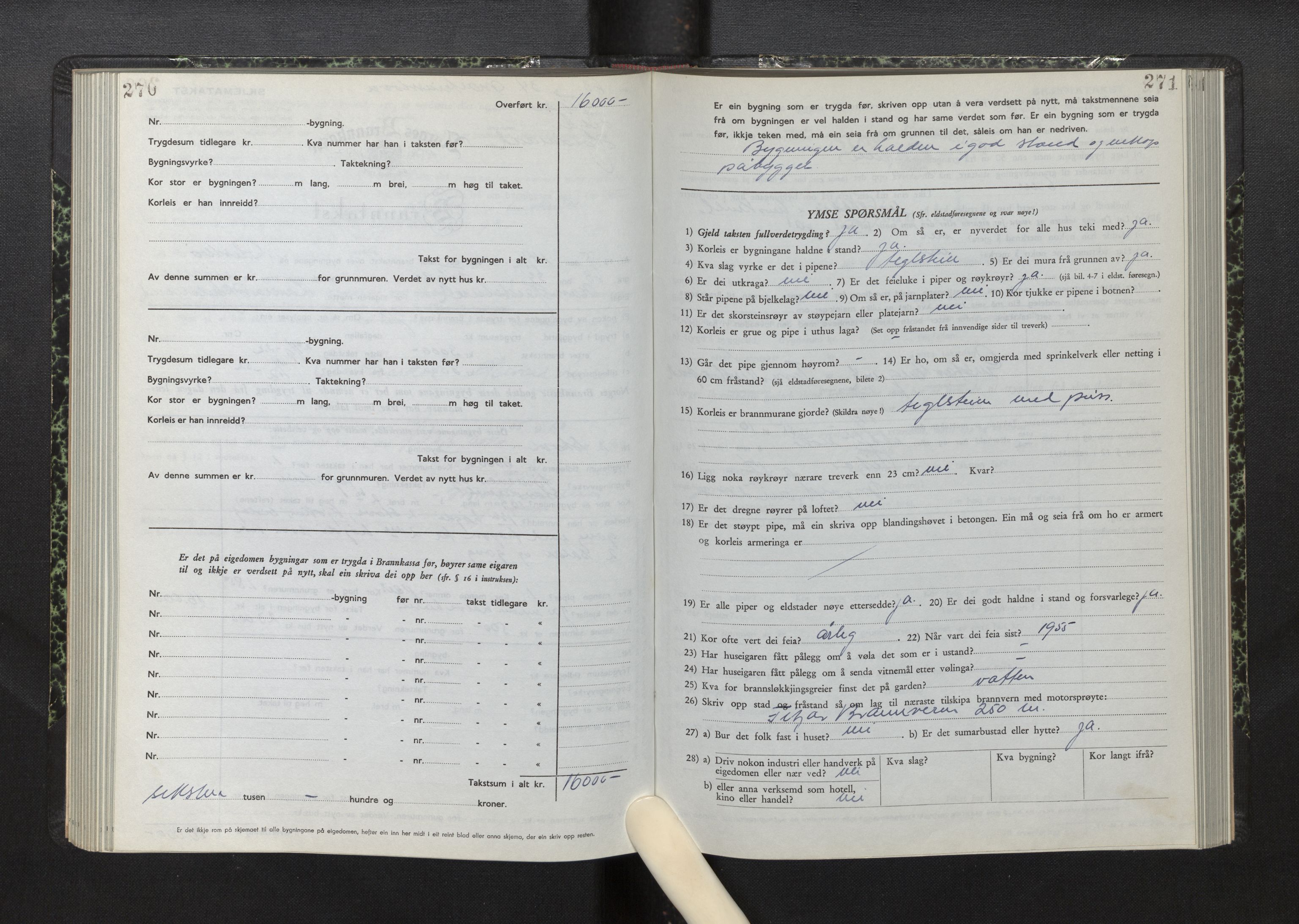 Lensmannen i Fitjar, AV/SAB-A-32001/0012/L0001b: Branntakstprotokoll, skjematakst, 1949-1955, s. 270-271