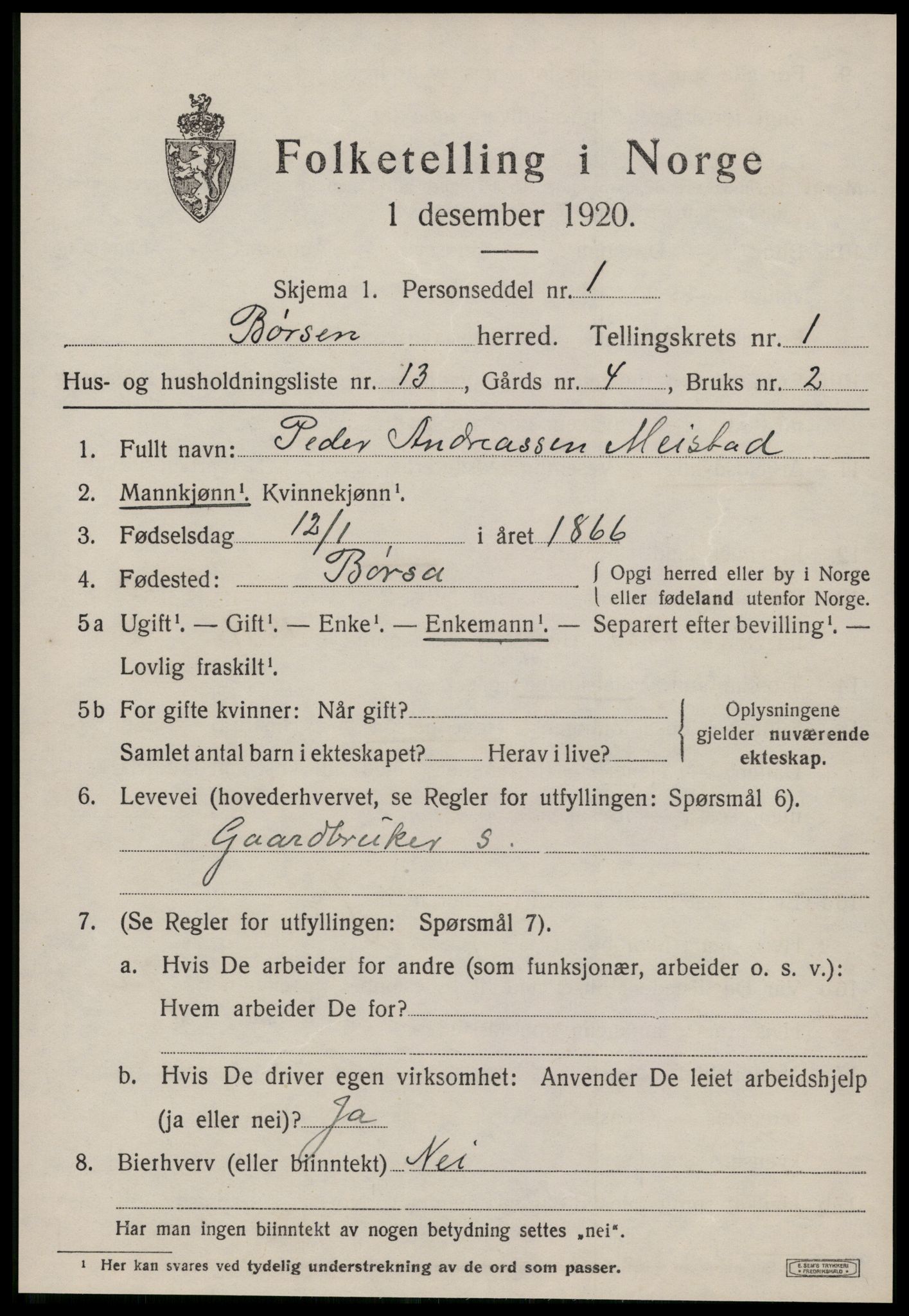 SAT, Folketelling 1920 for 1658 Børsa herred, 1920, s. 717