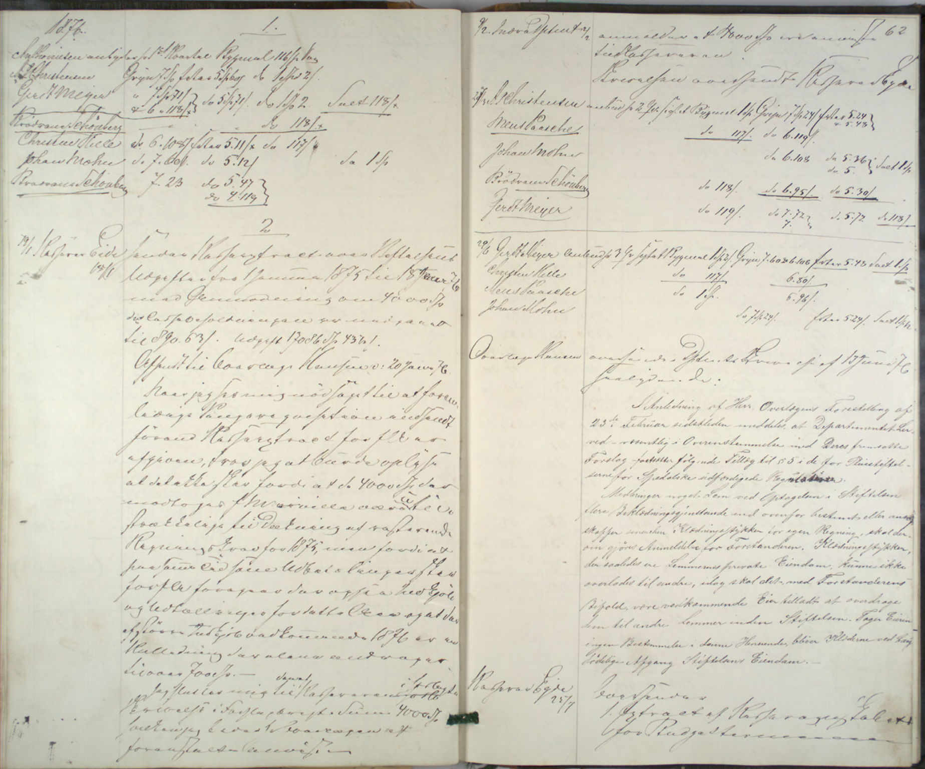 Lepraarkiver - Pleiestiftelsen for spedalske no.1, SAB/A-60601/B.c/L0001: Journal, 1857-1882, s. 61b-62a
