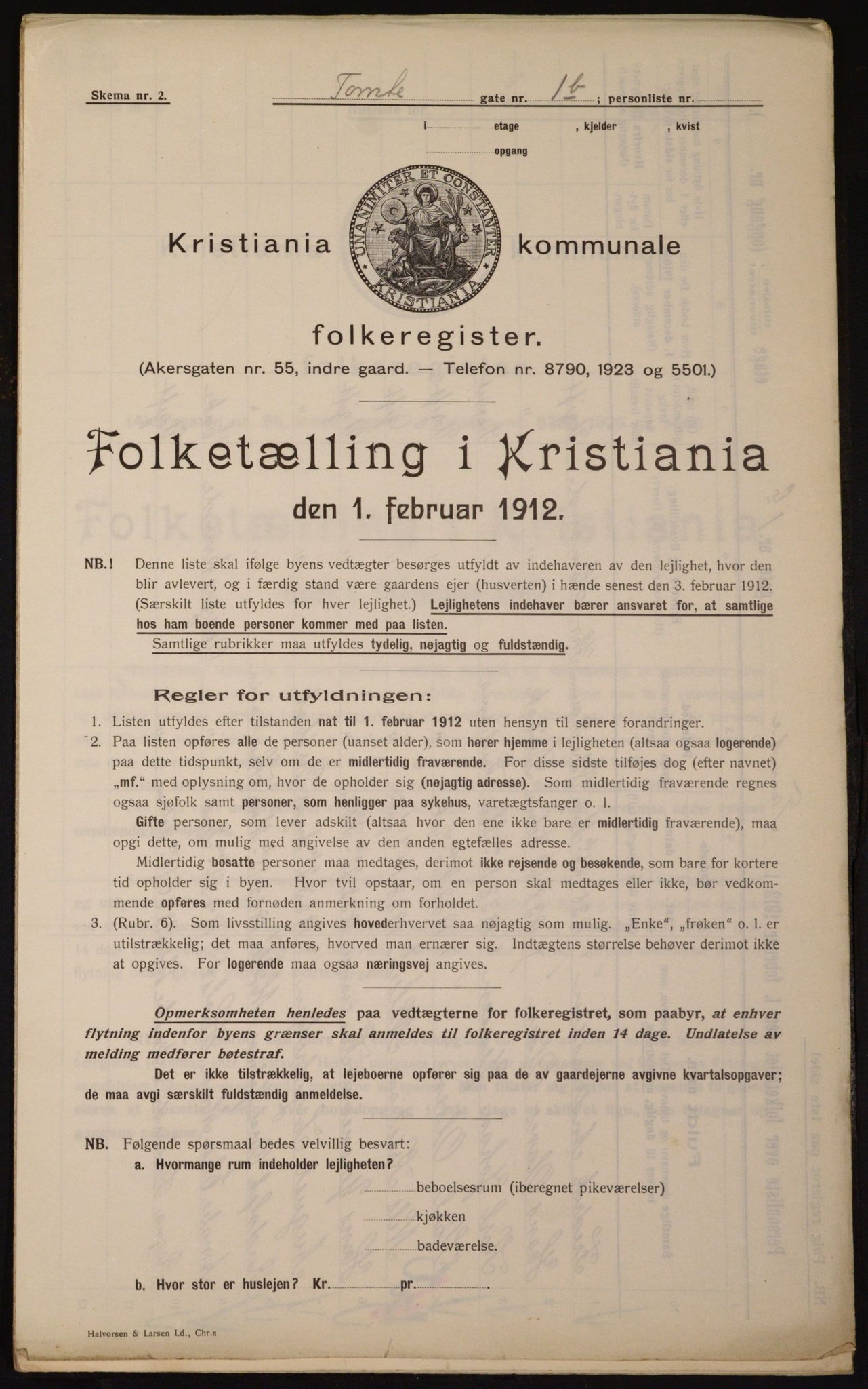 OBA, Kommunal folketelling 1.2.1912 for Kristiania, 1912, s. 113413