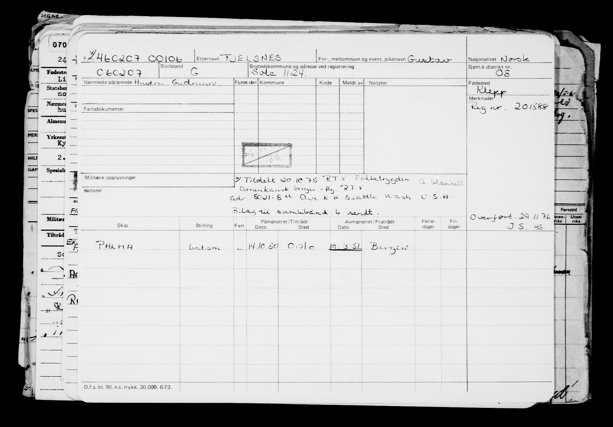 Direktoratet for sjømenn, AV/RA-S-3545/G/Gb/L0069: Hovedkort, 1907, s. 461