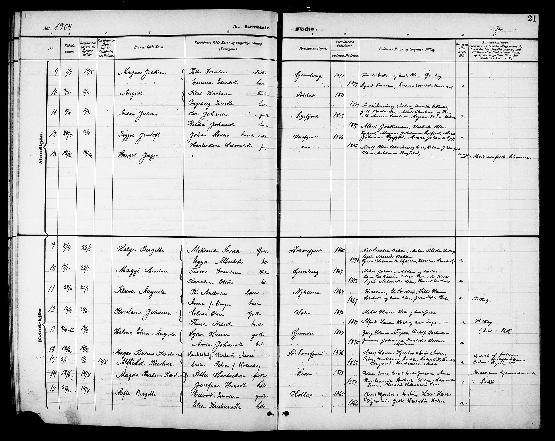 Ministerialprotokoller, klokkerbøker og fødselsregistre - Nordland, AV/SAT-A-1459/811/L0170: Klokkerbok nr. 811C02, 1896-1908, s. 21