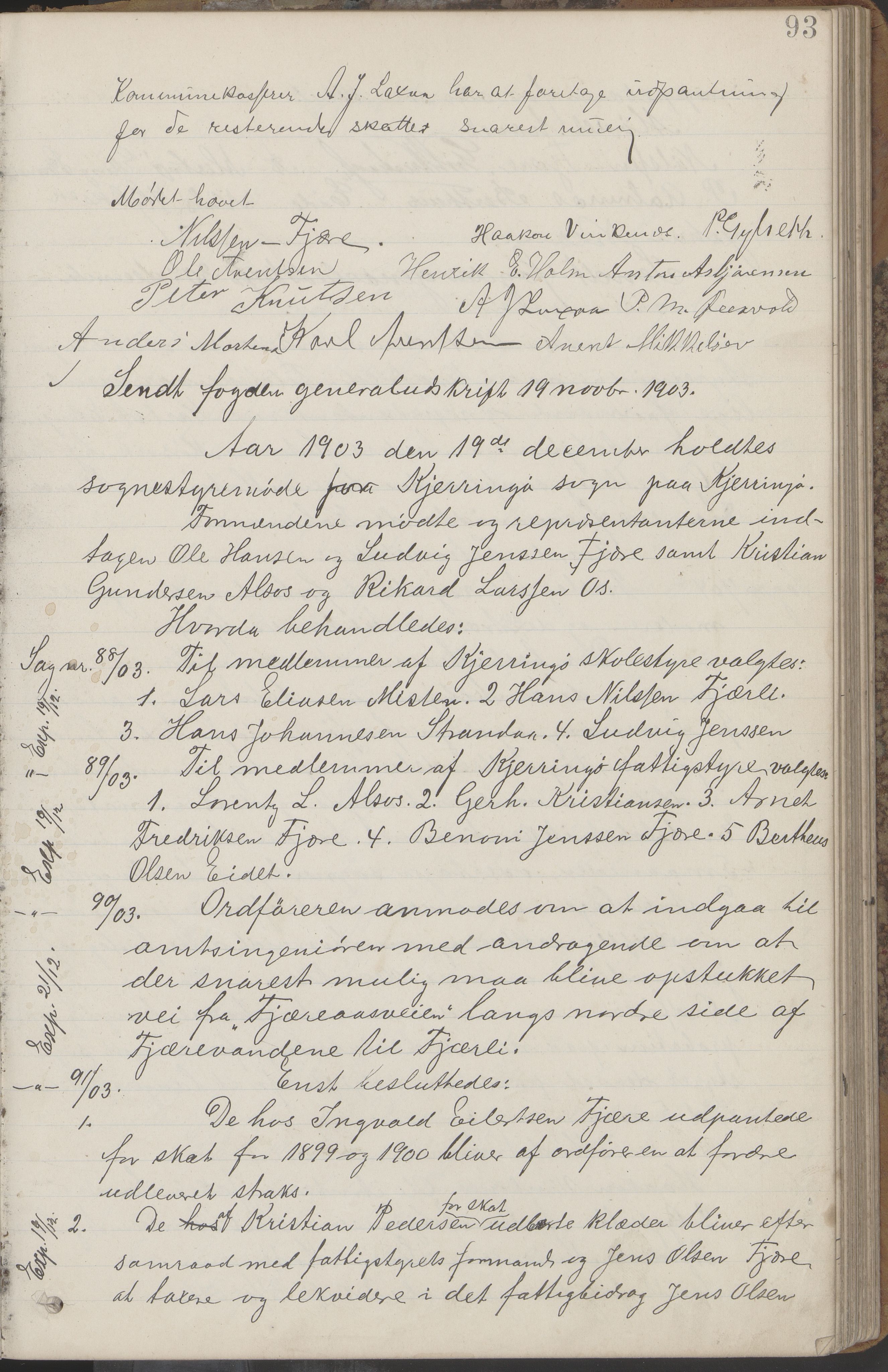 Kjerringøy kommune. Formannskapet, AIN/K-18441.150/A/Aa/L0002: Forhandlingsprotokoll Norfolden- Kjerringø formanskap, 1900-1911