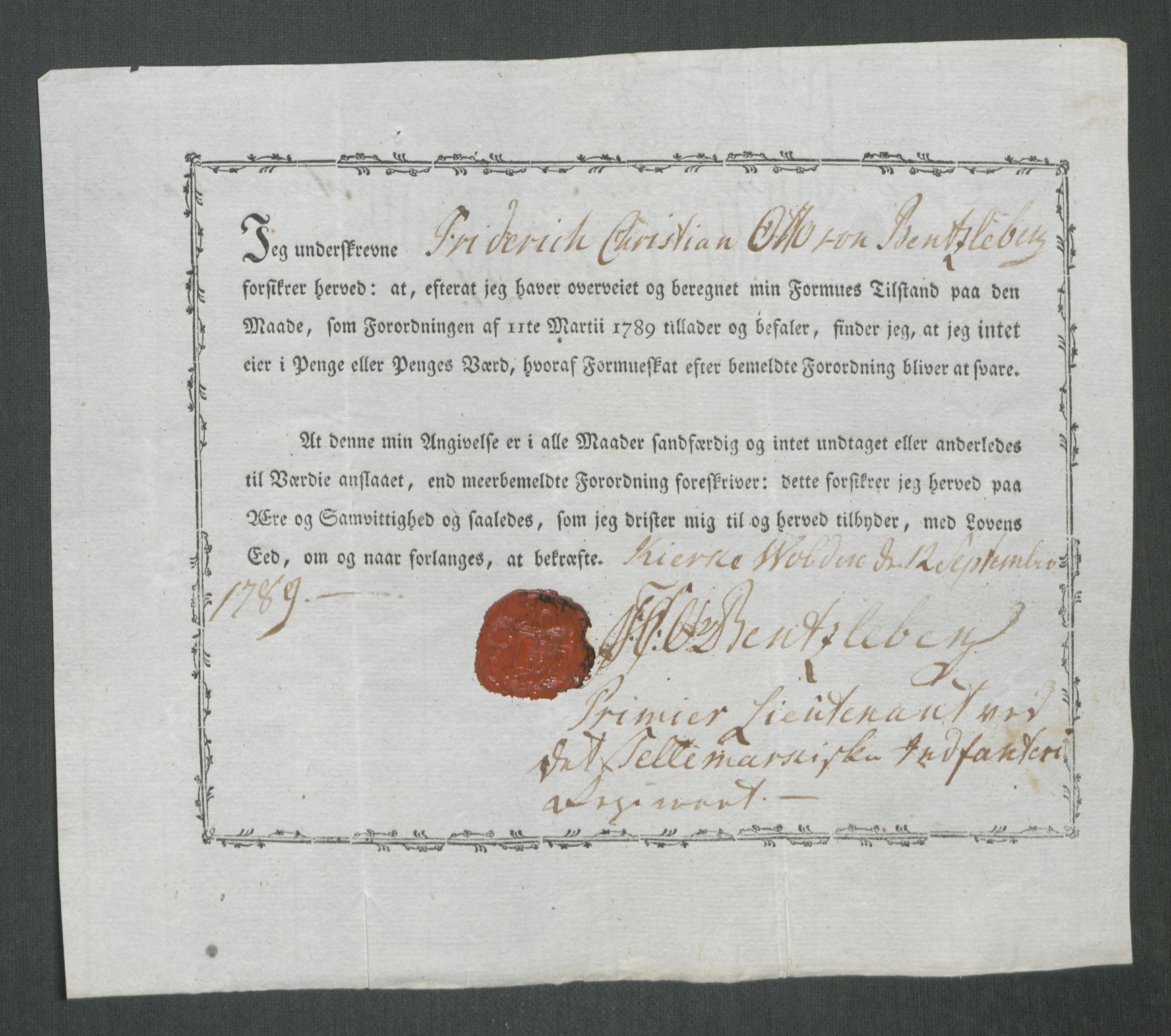 Rentekammeret inntil 1814, Reviderte regnskaper, Mindre regnskaper, AV/RA-EA-4068/Rf/Rfe/L0062: Øvre Romerike fogderi, Øvre Telemark fogderi, 1789, s. 380