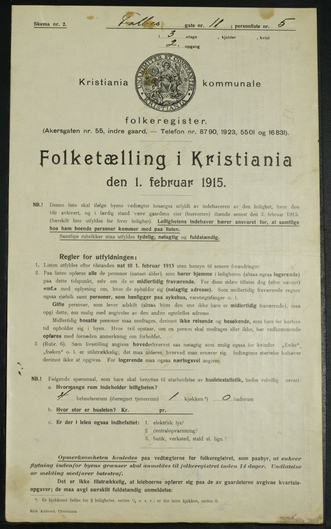 OBA, Kommunal folketelling 1.2.1915 for Kristiania, 1915, s. 22816