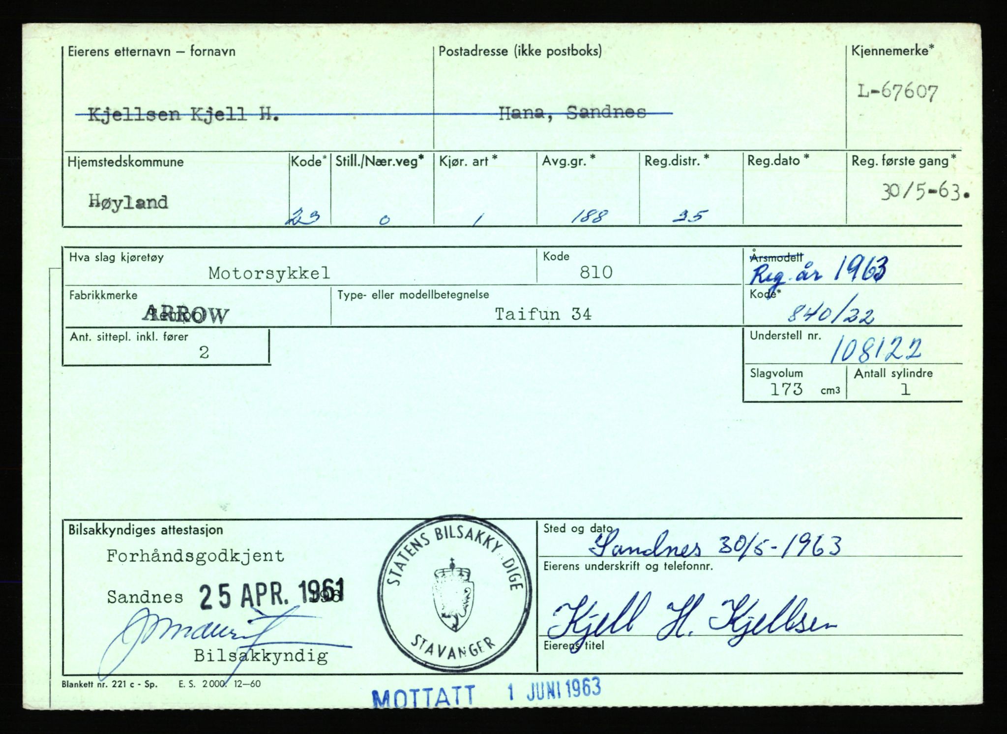 Stavanger trafikkstasjon, AV/SAST-A-101942/0/F/L0065: L-65400 - L-67649, 1930-1971, s. 1925