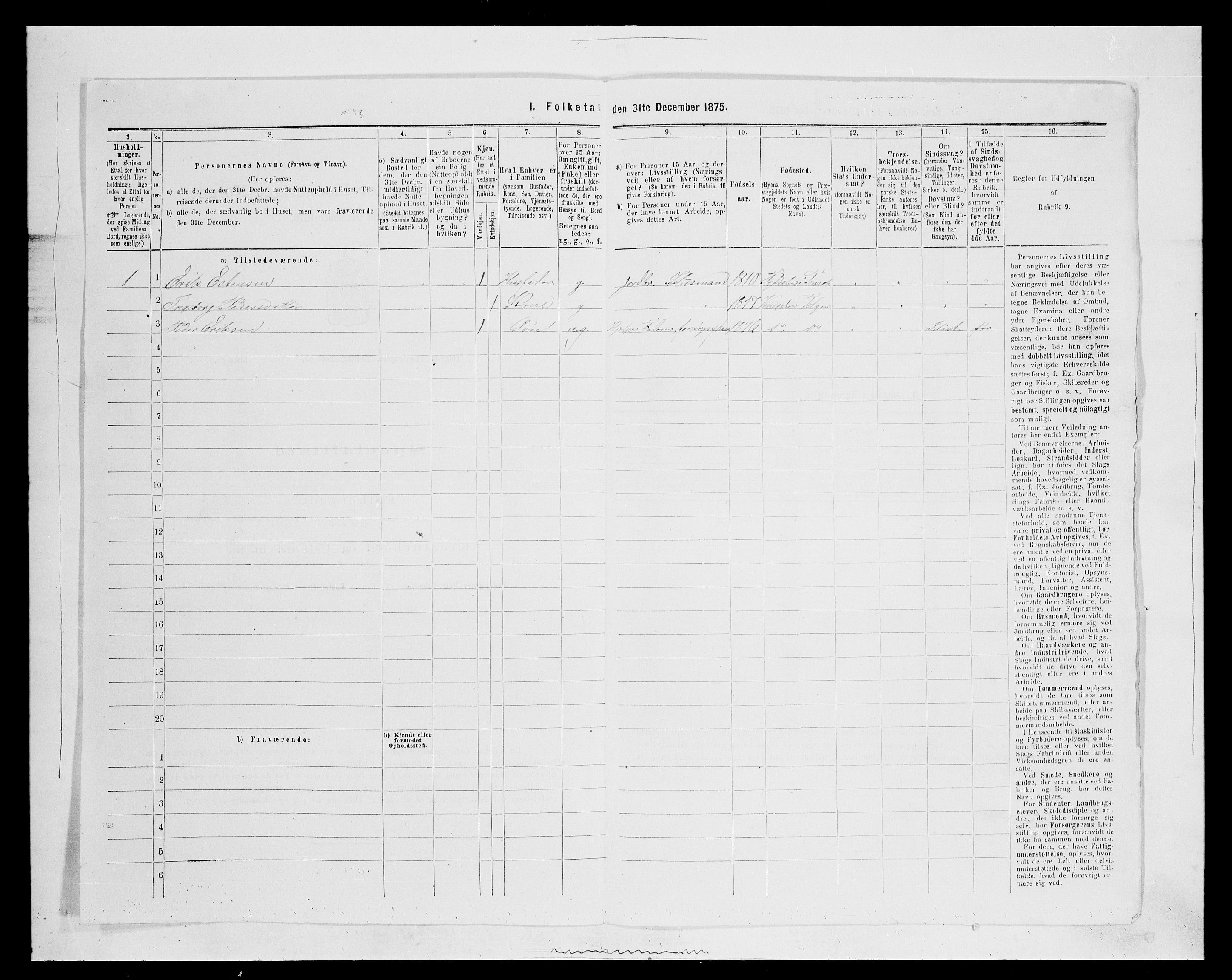 SAH, Folketelling 1875 for 0436P Tolga prestegjeld, 1875, s. 278