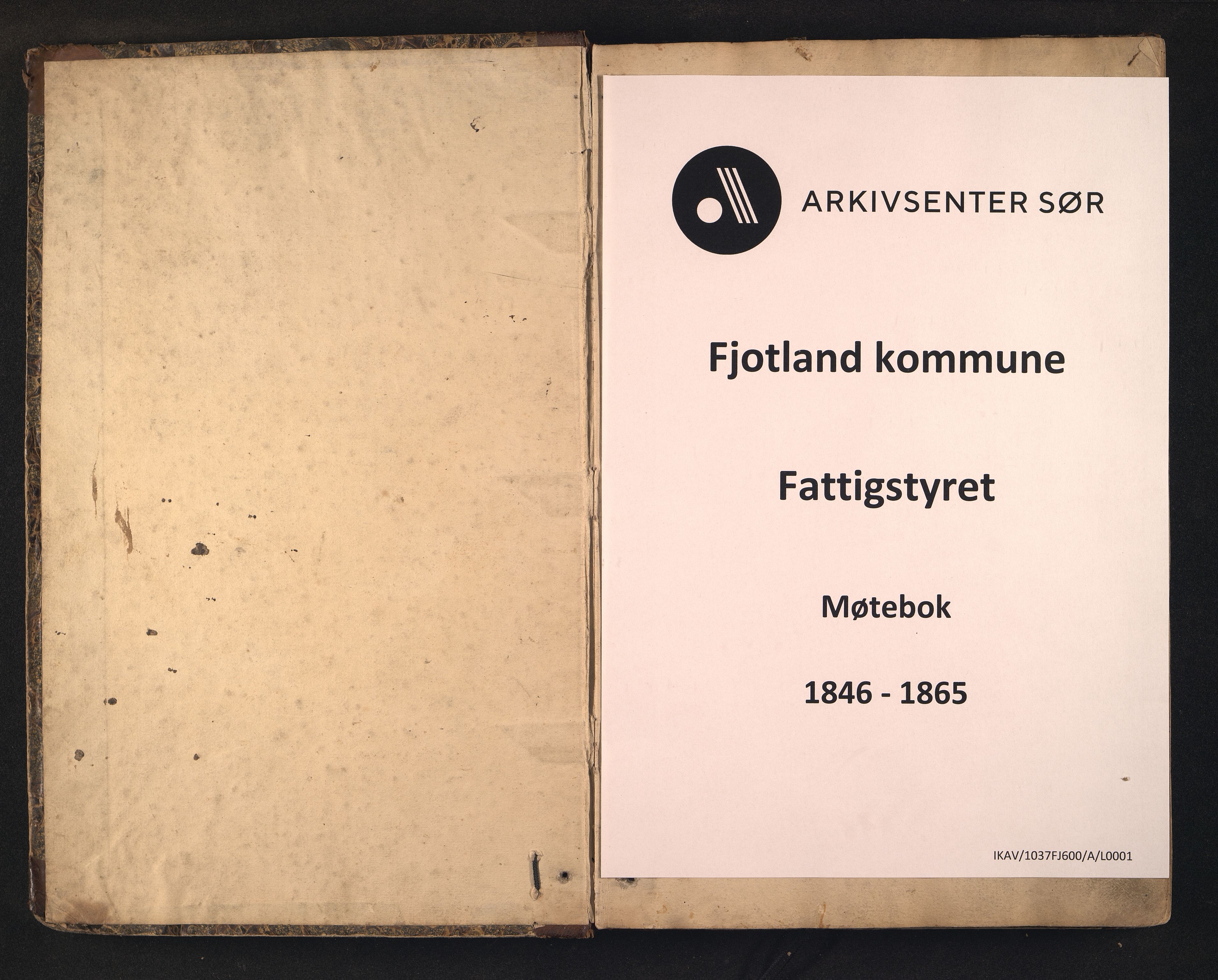 Fjotland kommune - Fattigkommisjonen/ Fattigstyret/ Forsorgsstyret, ARKSOR/1037FJ600/A/L0001: Møtebok, 1846-1865