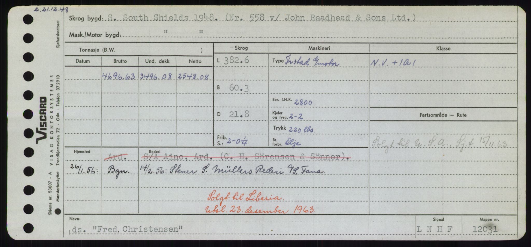 Sjøfartsdirektoratet med forløpere, Skipsmålingen, RA/S-1627/H/Hd/L0011: Fartøy, Fla-Får, s. 335