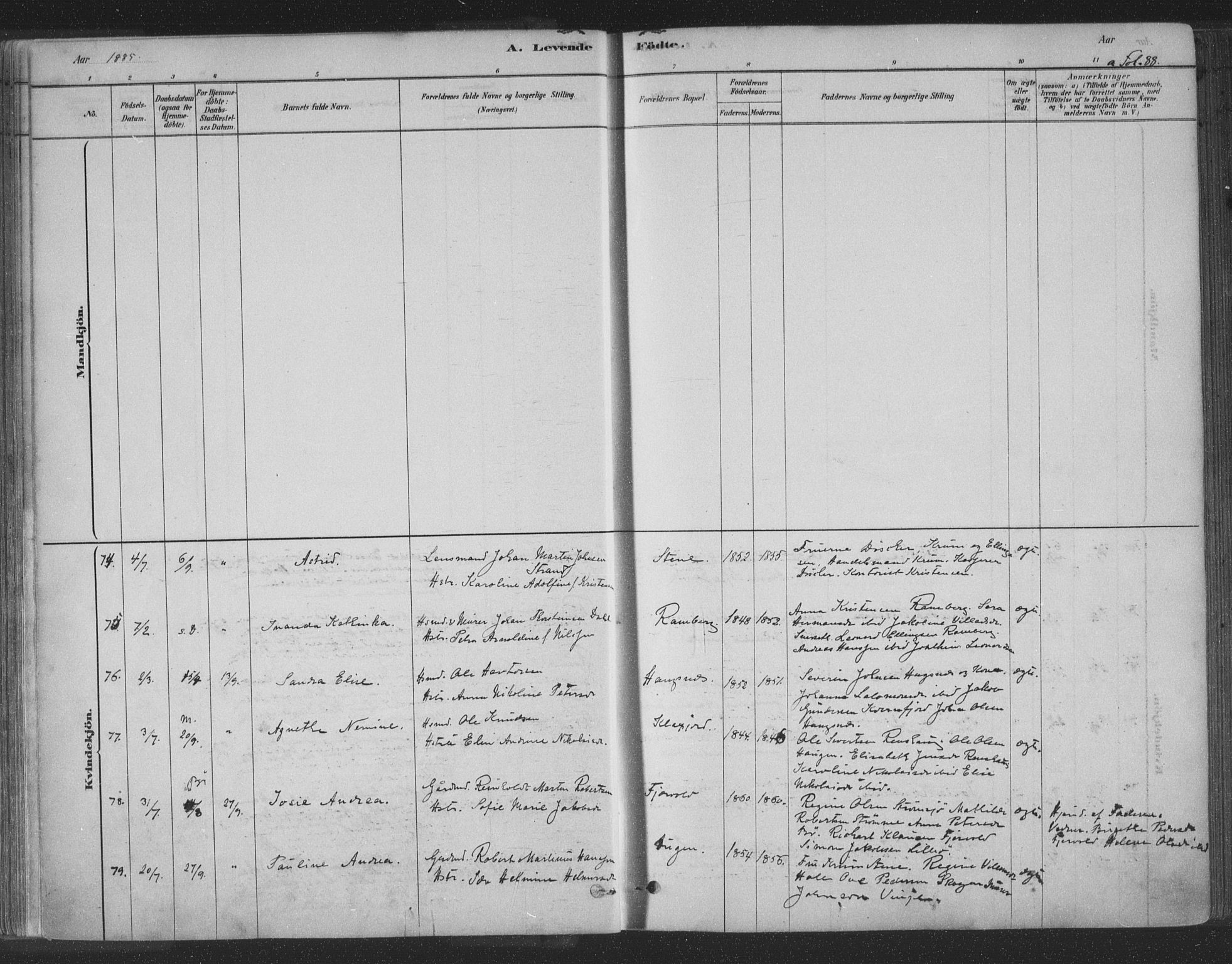 Ministerialprotokoller, klokkerbøker og fødselsregistre - Nordland, AV/SAT-A-1459/891/L1302: Ministerialbok nr. 891A07, 1878-1895, s. 88