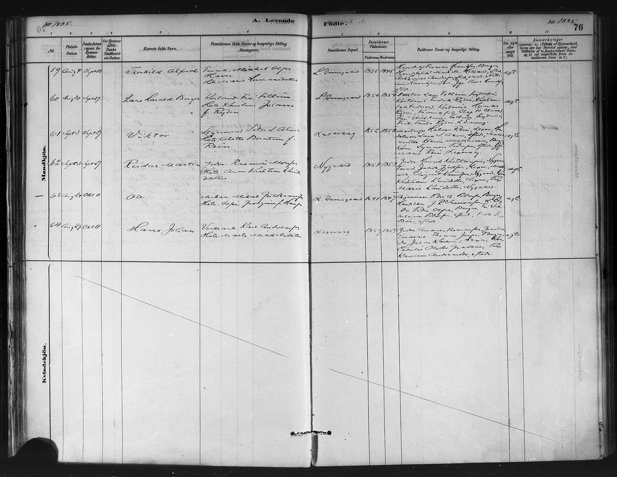 Askøy Sokneprestembete, AV/SAB-A-74101/H/Ha/Haa/Haae/L0002: Ministerialbok nr. E 2, 1878-1891, s. 76