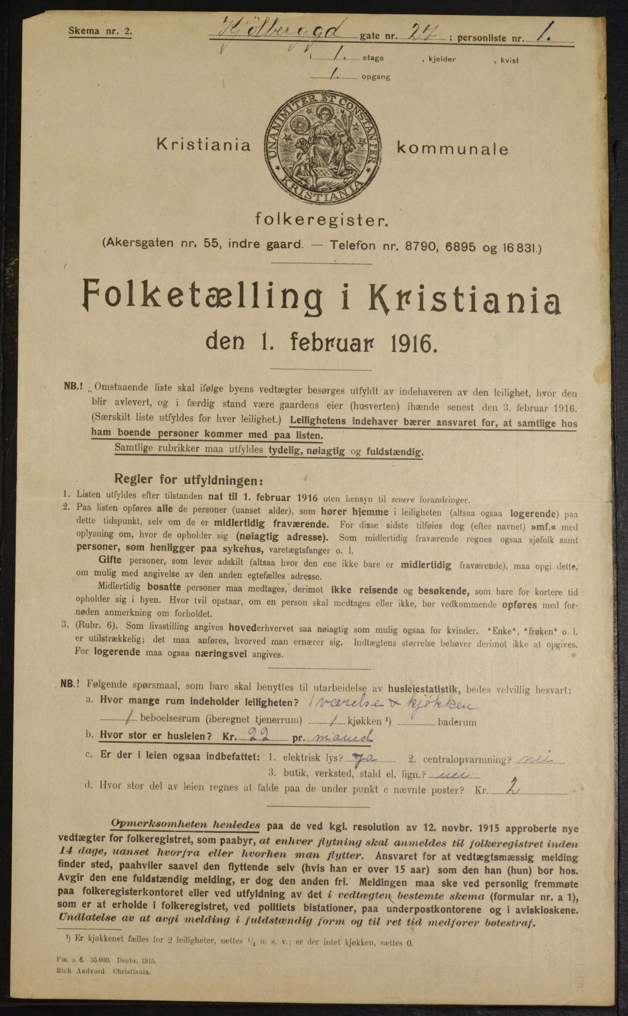 OBA, Kommunal folketelling 1.2.1916 for Kristiania, 1916, s. 52966