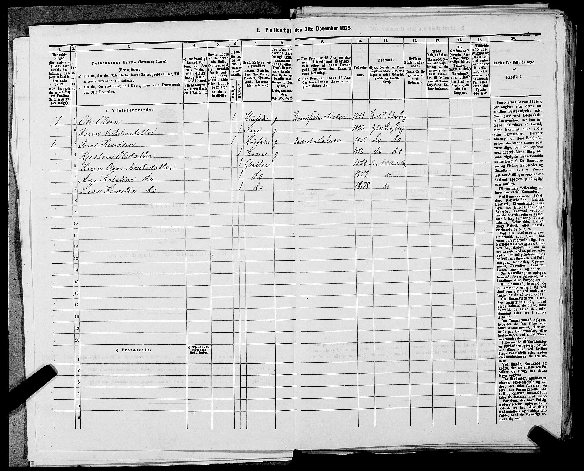 SAST, Folketelling 1875 for 1126P Hetland prestegjeld, 1875, s. 1059