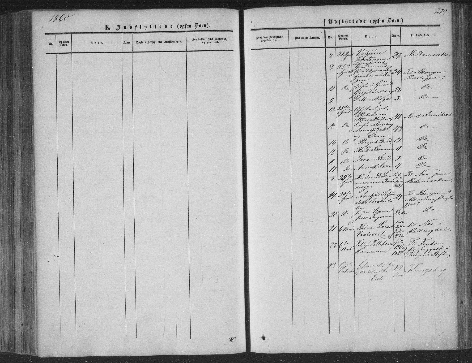 Nore kirkebøker, AV/SAKO-A-238/F/Fa/L0002: Ministerialbok nr. I 2, 1856-1871, s. 229