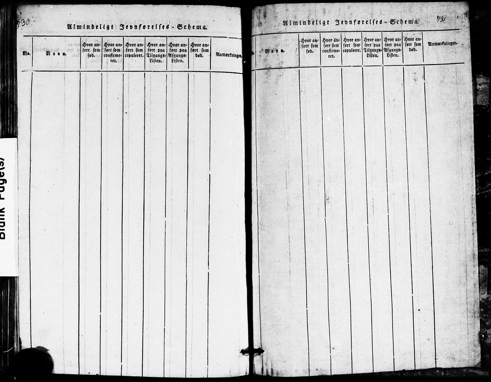 Idd prestekontor Kirkebøker, AV/SAO-A-10911/G/Ga/L0001: Klokkerbok nr. I 1, 1815-1826, s. 730-731