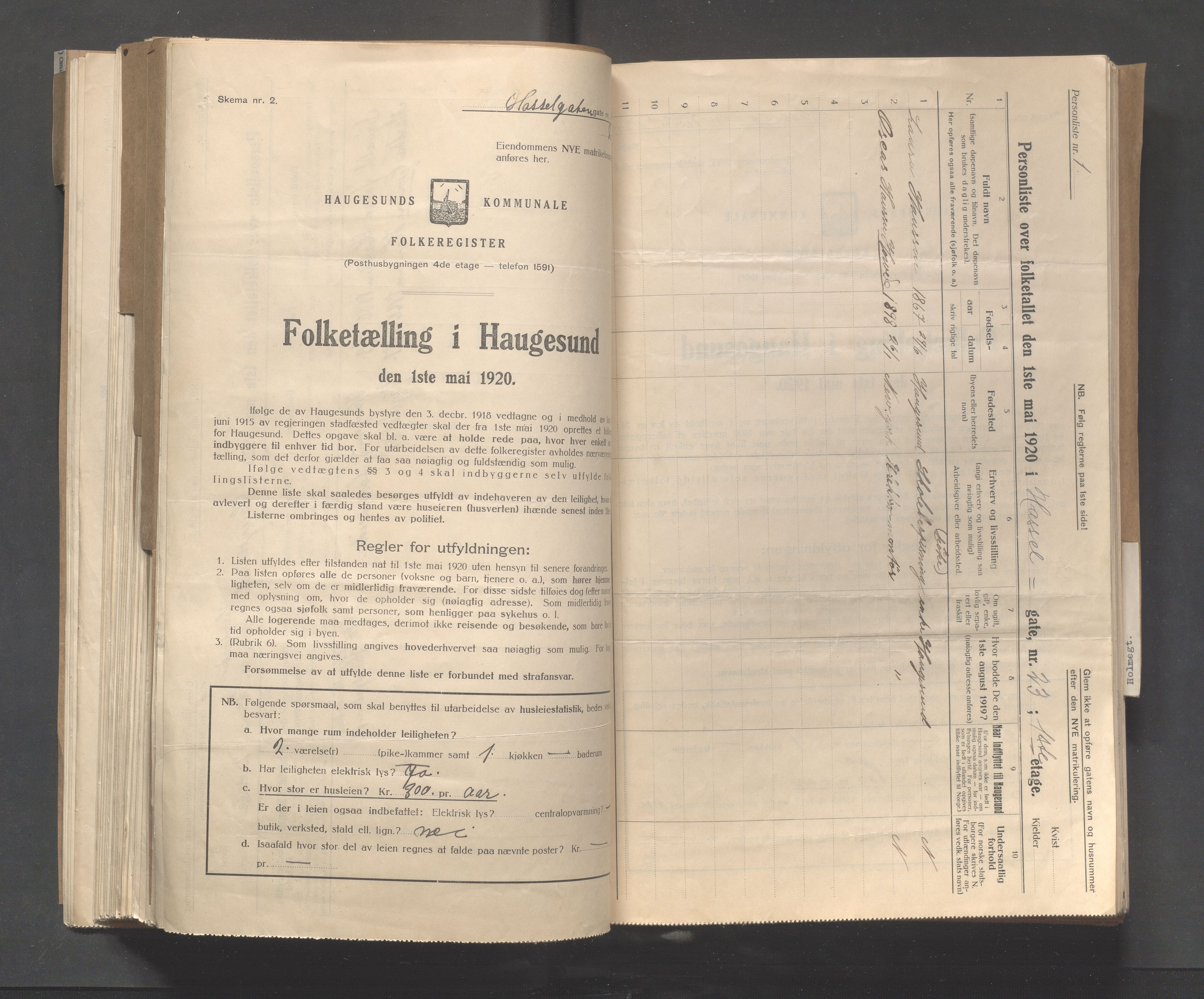 IKAR, Kommunal folketelling 1.5.1920 for Haugesund, 1920, s. 5728