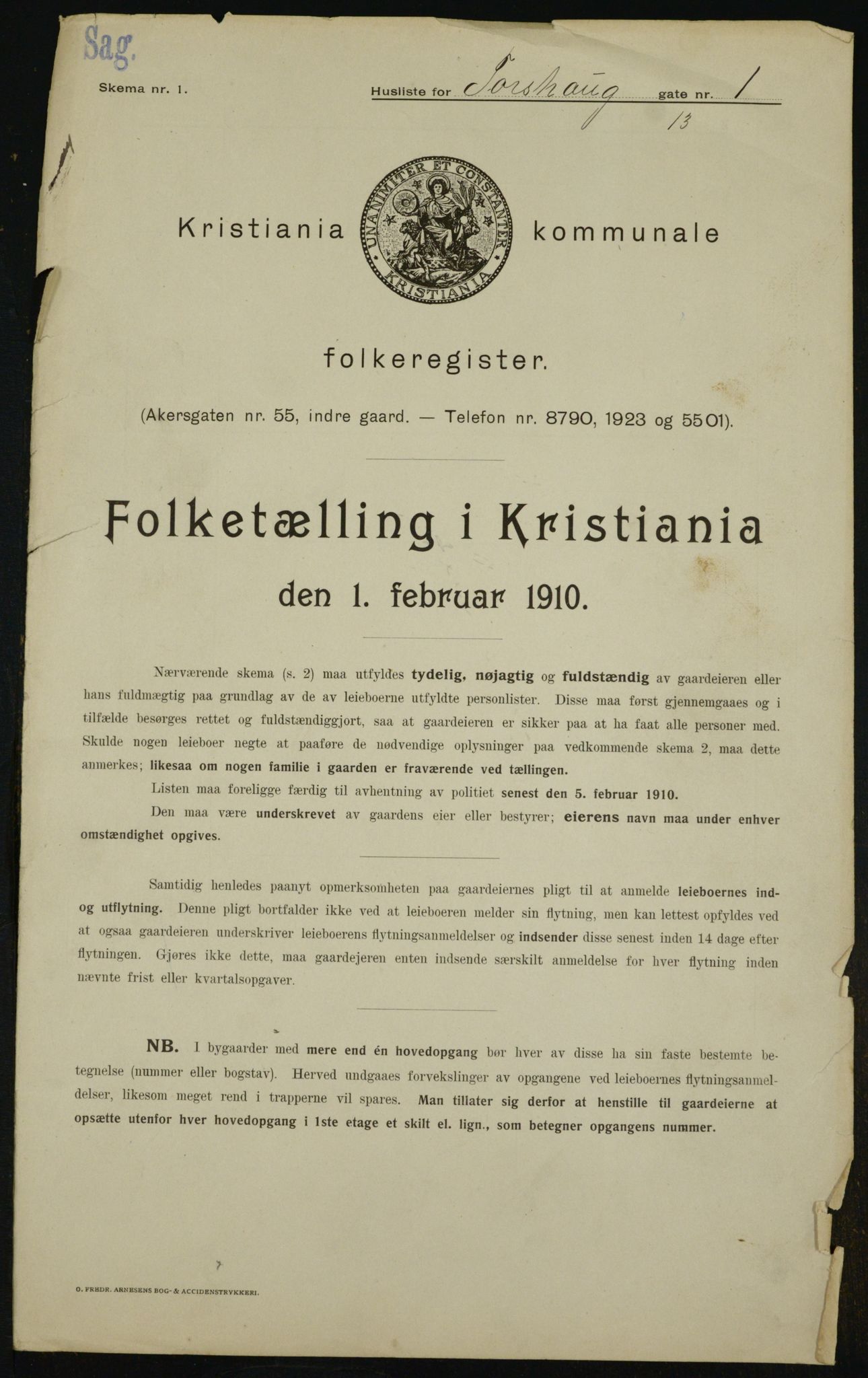 OBA, Kommunal folketelling 1.2.1910 for Kristiania, 1910, s. 108591