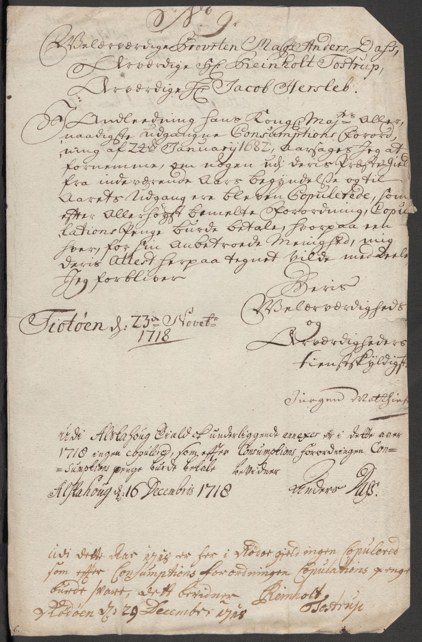 Rentekammeret inntil 1814, Reviderte regnskaper, Fogderegnskap, RA/EA-4092/R65/L4516: Fogderegnskap Helgeland, 1718, s. 129