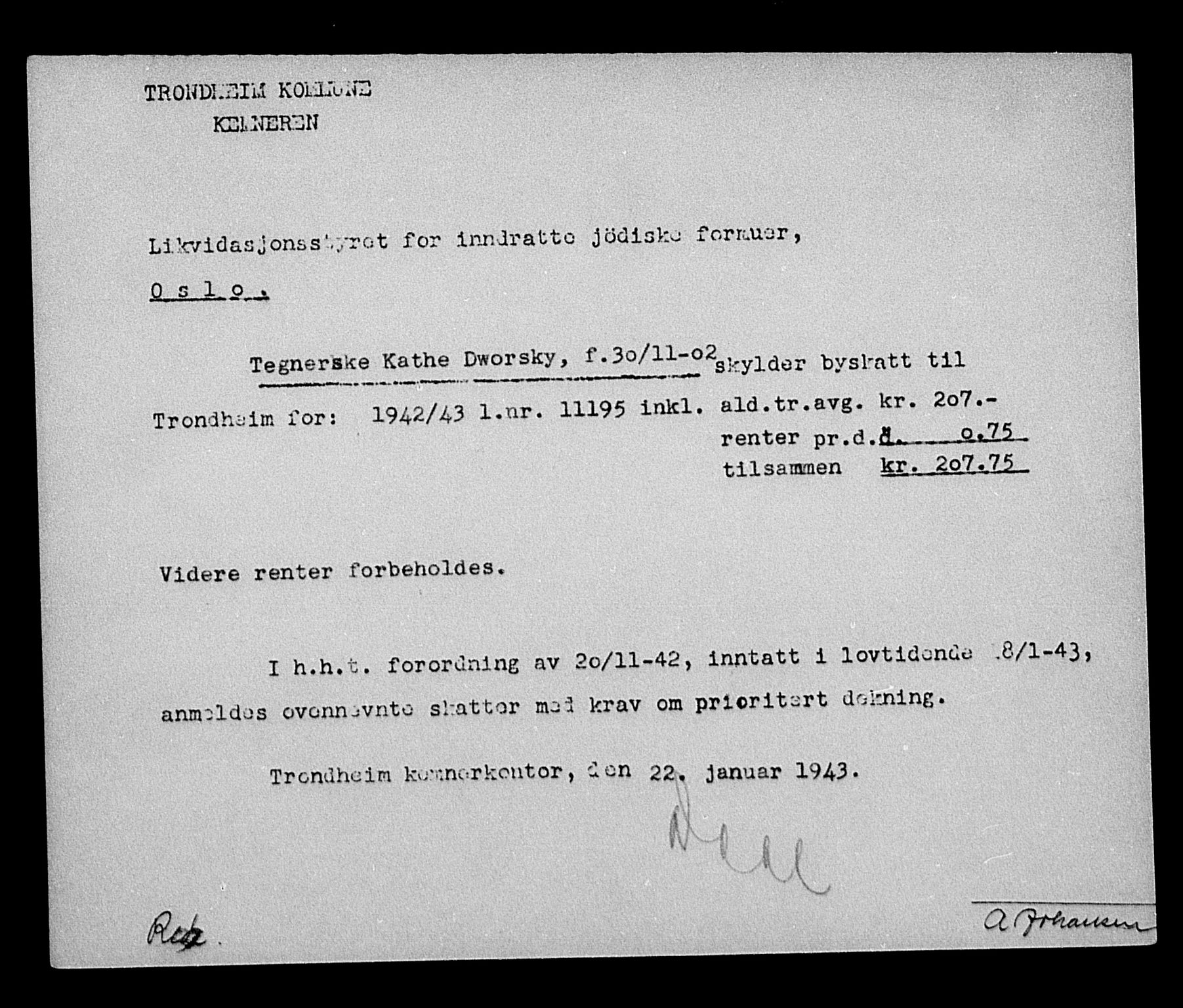 Justisdepartementet, Tilbakeføringskontoret for inndratte formuer, AV/RA-S-1564/H/Hc/Hca/L0894: --, 1945-1947, s. 527