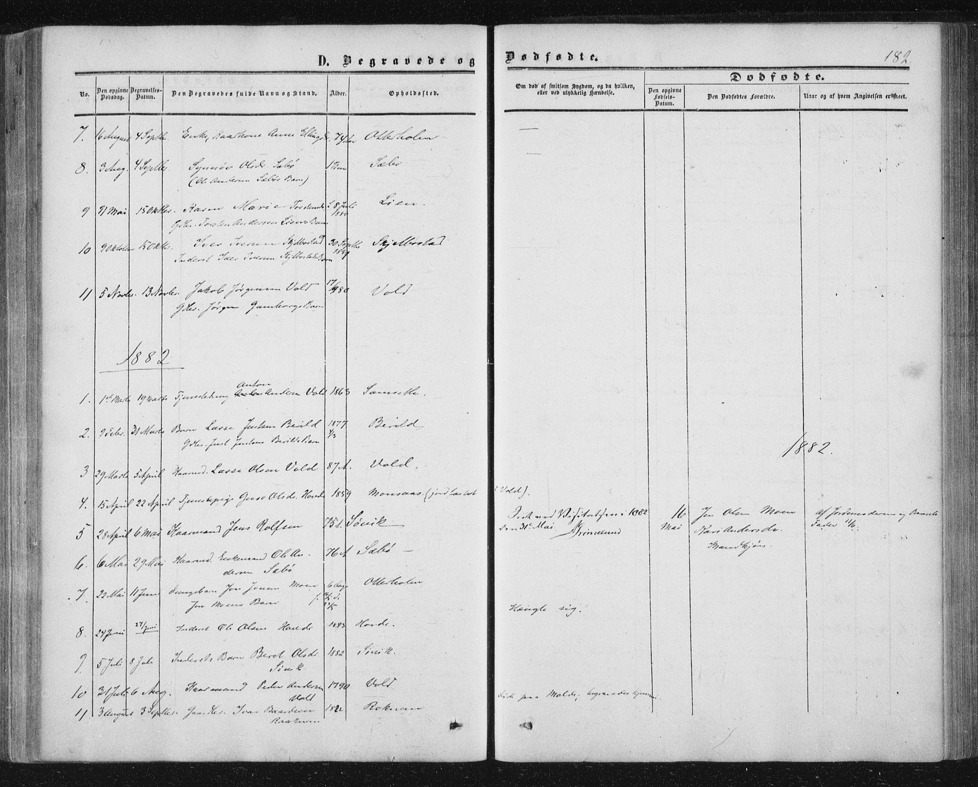 Ministerialprotokoller, klokkerbøker og fødselsregistre - Møre og Romsdal, AV/SAT-A-1454/543/L0562: Ministerialbok nr. 543A02, 1854-1884, s. 182