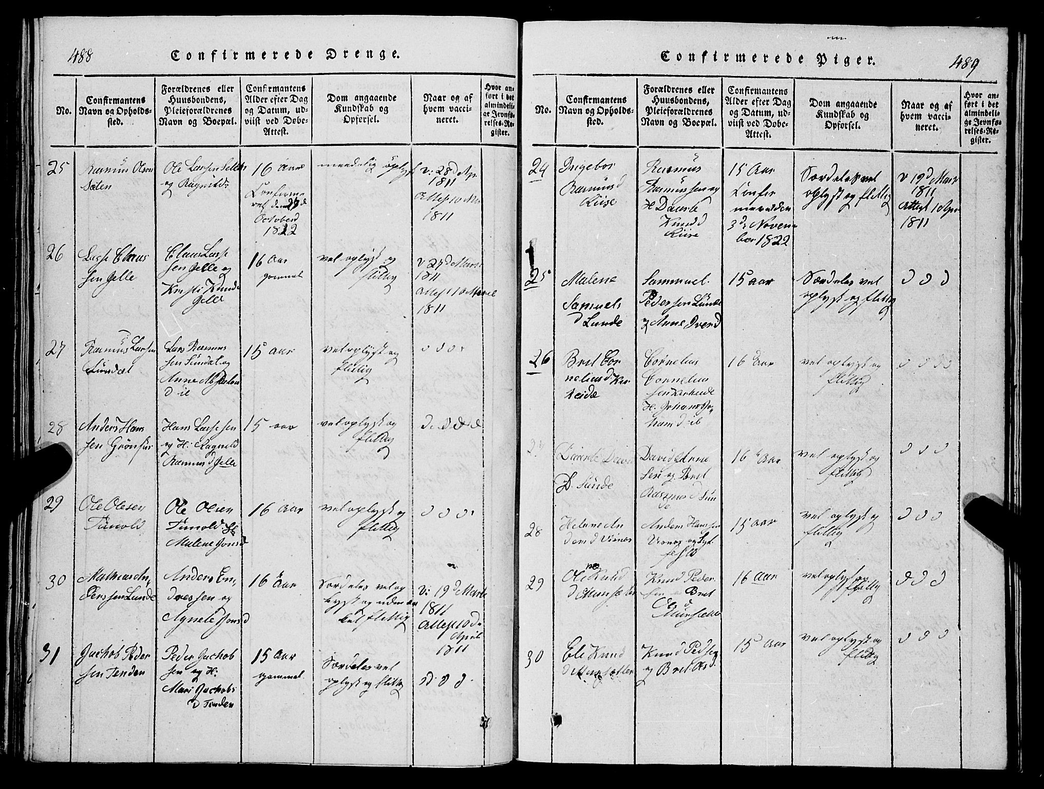 Stryn Sokneprestembete, AV/SAB-A-82501: Klokkerbok nr. C 1, 1801-1845, s. 488-489