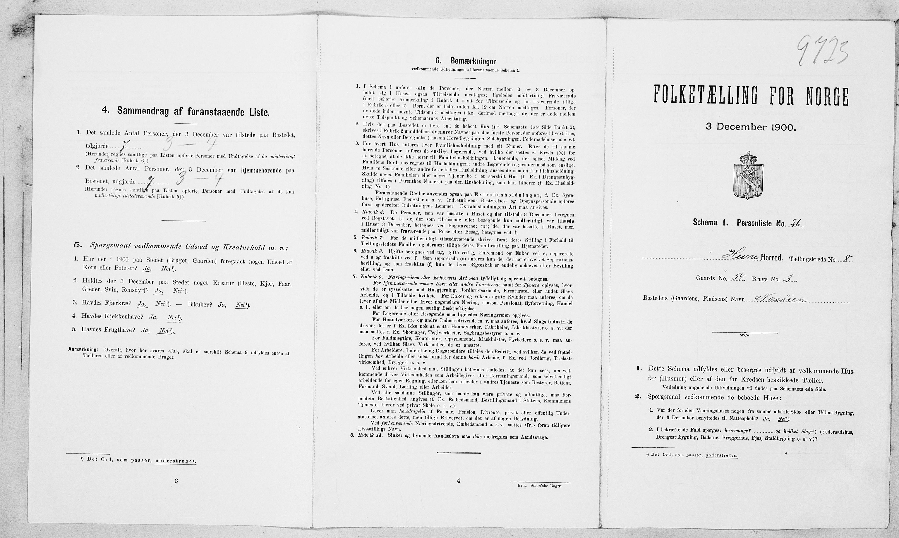 SAT, Folketelling 1900 for 1612 Hemne herred, 1900, s. 965