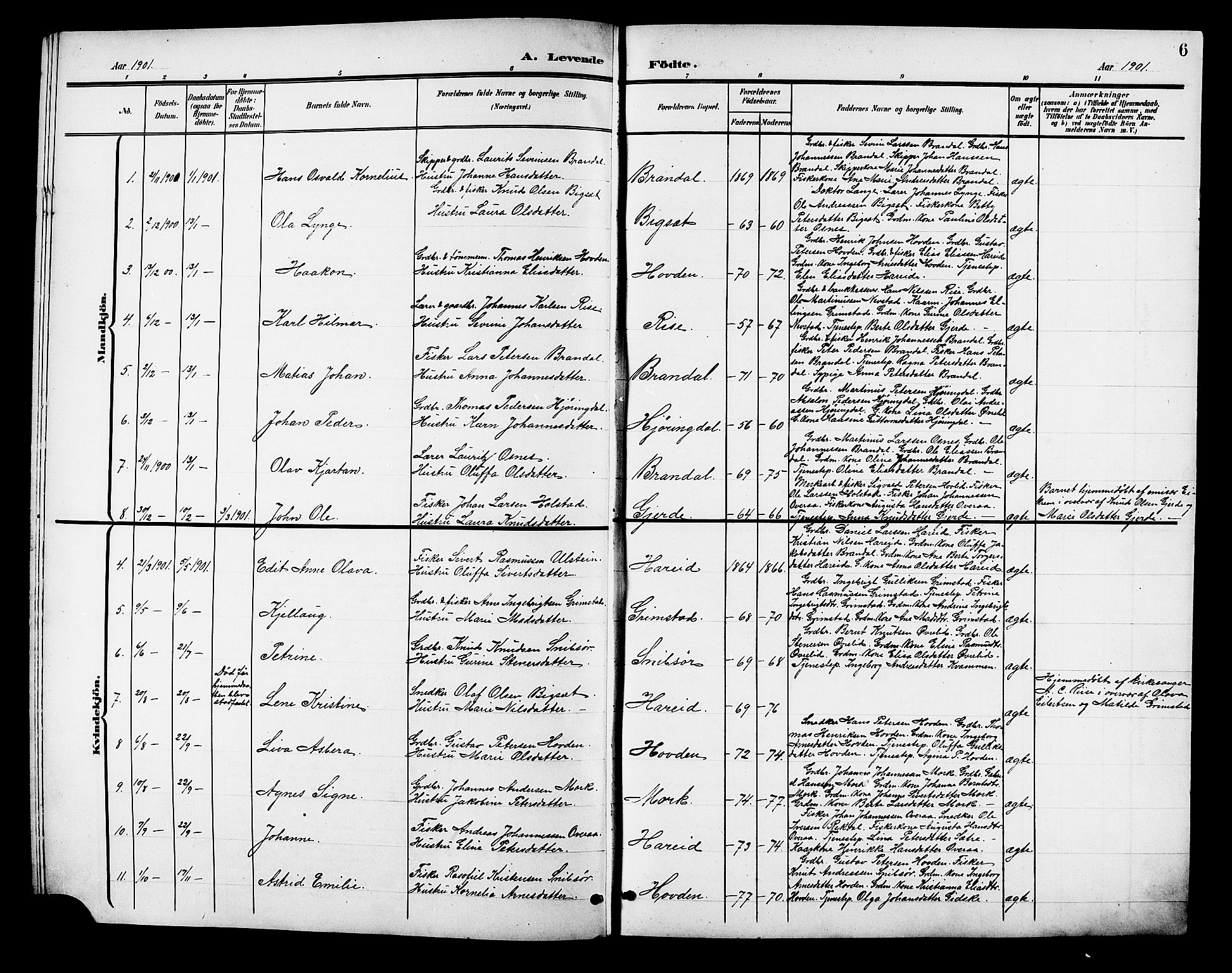 Ministerialprotokoller, klokkerbøker og fødselsregistre - Møre og Romsdal, SAT/A-1454/510/L0126: Klokkerbok nr. 510C03, 1900-1922, s. 6