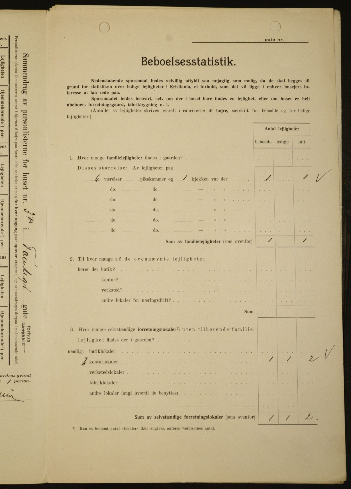 OBA, Kommunal folketelling 1.2.1909 for Kristiania kjøpstad, 1909, s. 102850