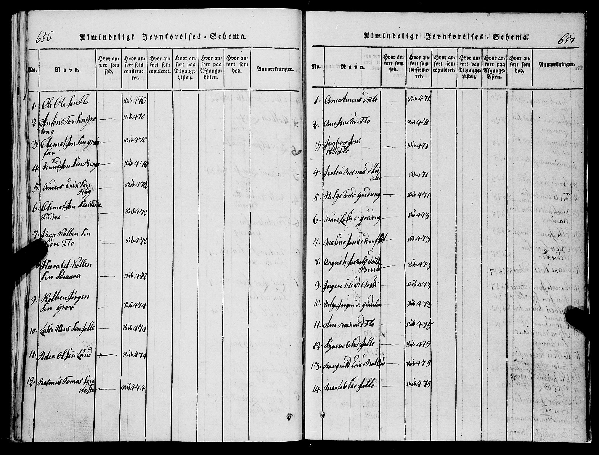 Stryn Sokneprestembete, AV/SAB-A-82501: Klokkerbok nr. C 1, 1801-1845, s. 656-657