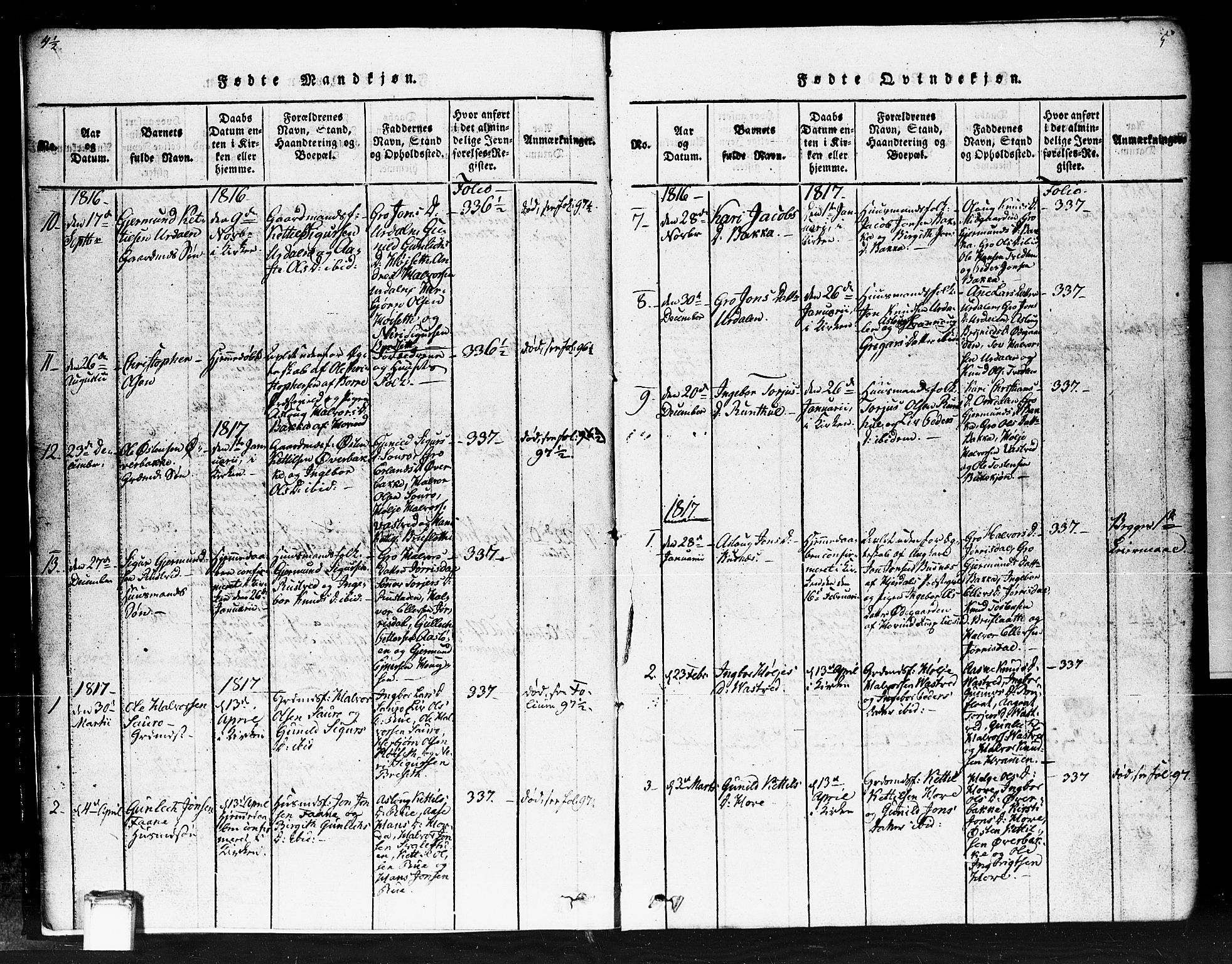Gransherad kirkebøker, AV/SAKO-A-267/F/Fb/L0002: Ministerialbok nr. II 2, 1815-1843, s. 5