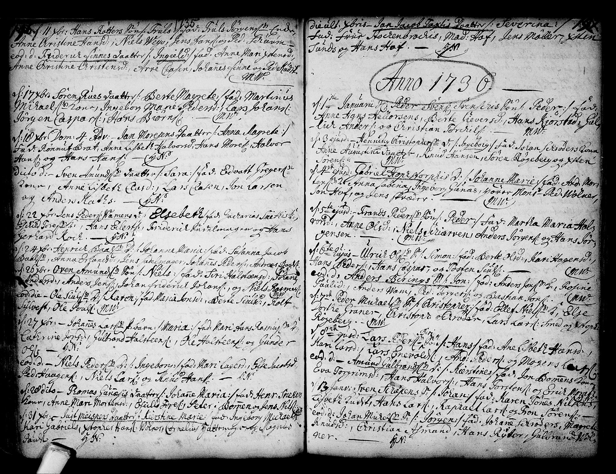 Kongsberg kirkebøker, SAKO/A-22/F/Fa/L0002: Ministerialbok nr. I 2, 1721-1743, s. 196-197