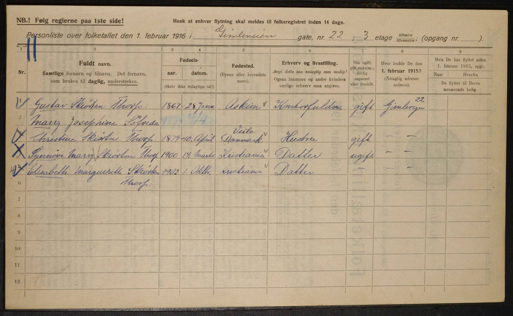 OBA, Kommunal folketelling 1.2.1916 for Kristiania, 1916, s. 29863