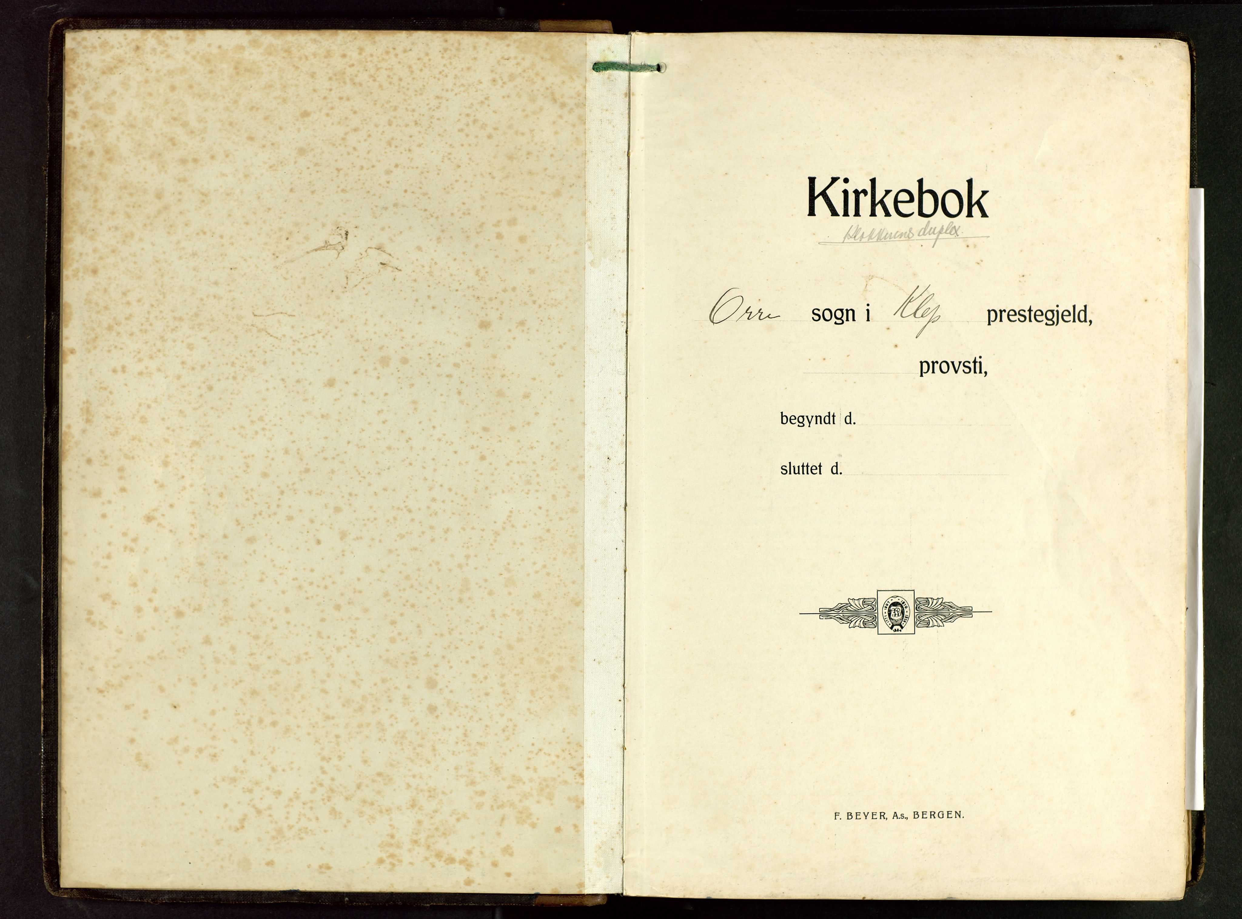 Klepp sokneprestkontor, SAST/A-101803/001/3/30BB/L0008: Klokkerbok nr. B 8, 1918-1949