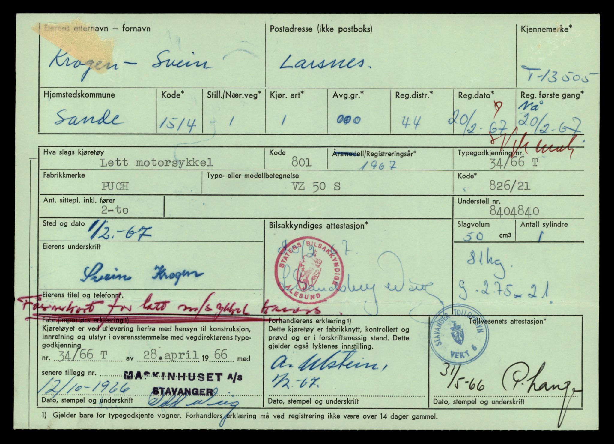 Møre og Romsdal vegkontor - Ålesund trafikkstasjon, AV/SAT-A-4099/F/Fe/L0039: Registreringskort for kjøretøy T 13361 - T 13530, 1927-1998, s. 2582