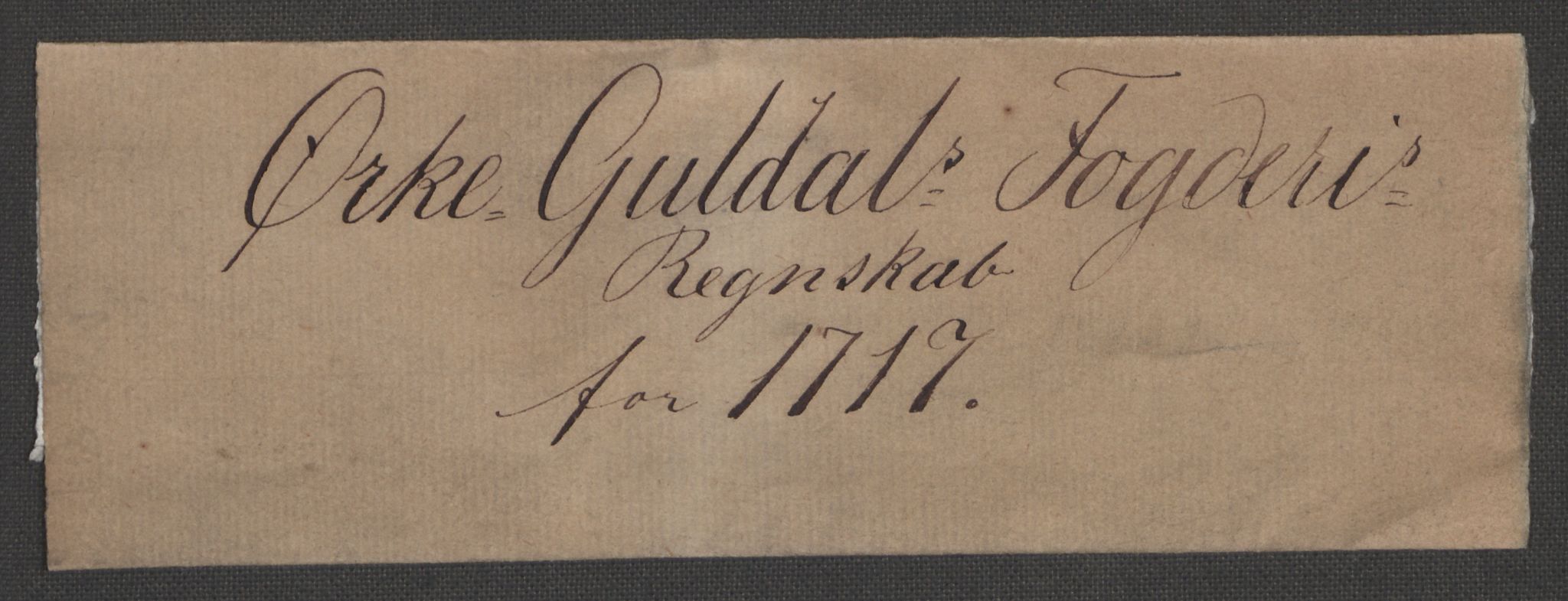 Rentekammeret inntil 1814, Reviderte regnskaper, Fogderegnskap, RA/EA-4092/R60/L3970: Fogderegnskap Orkdal og Gauldal, 1717, s. 4