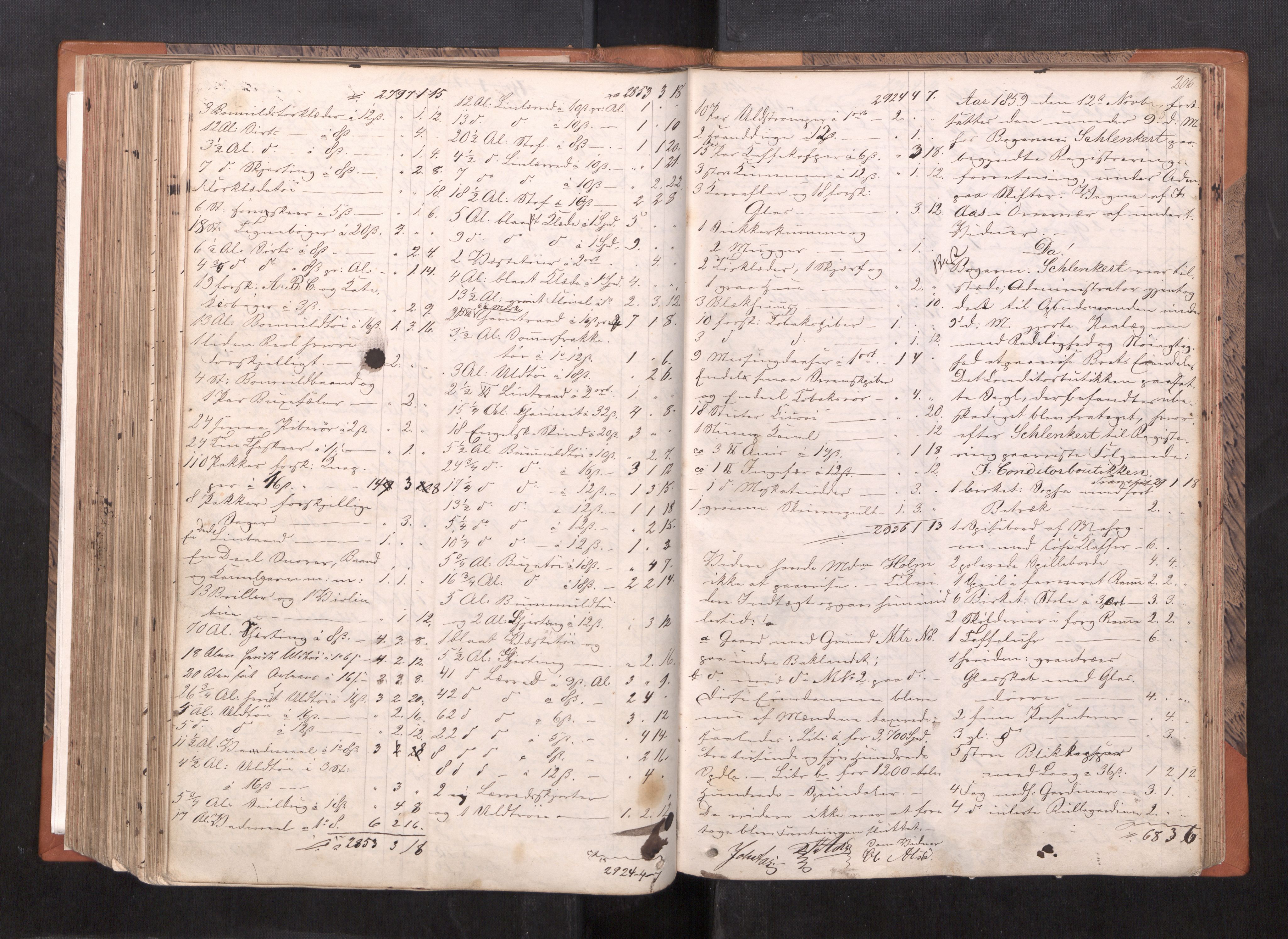 Trondheim byfogd, AV/SAT-A-0003/1/3/3C/L0002: Skifteregistreringsprotokoll (m/ register) U, 1852-1860, s. 206