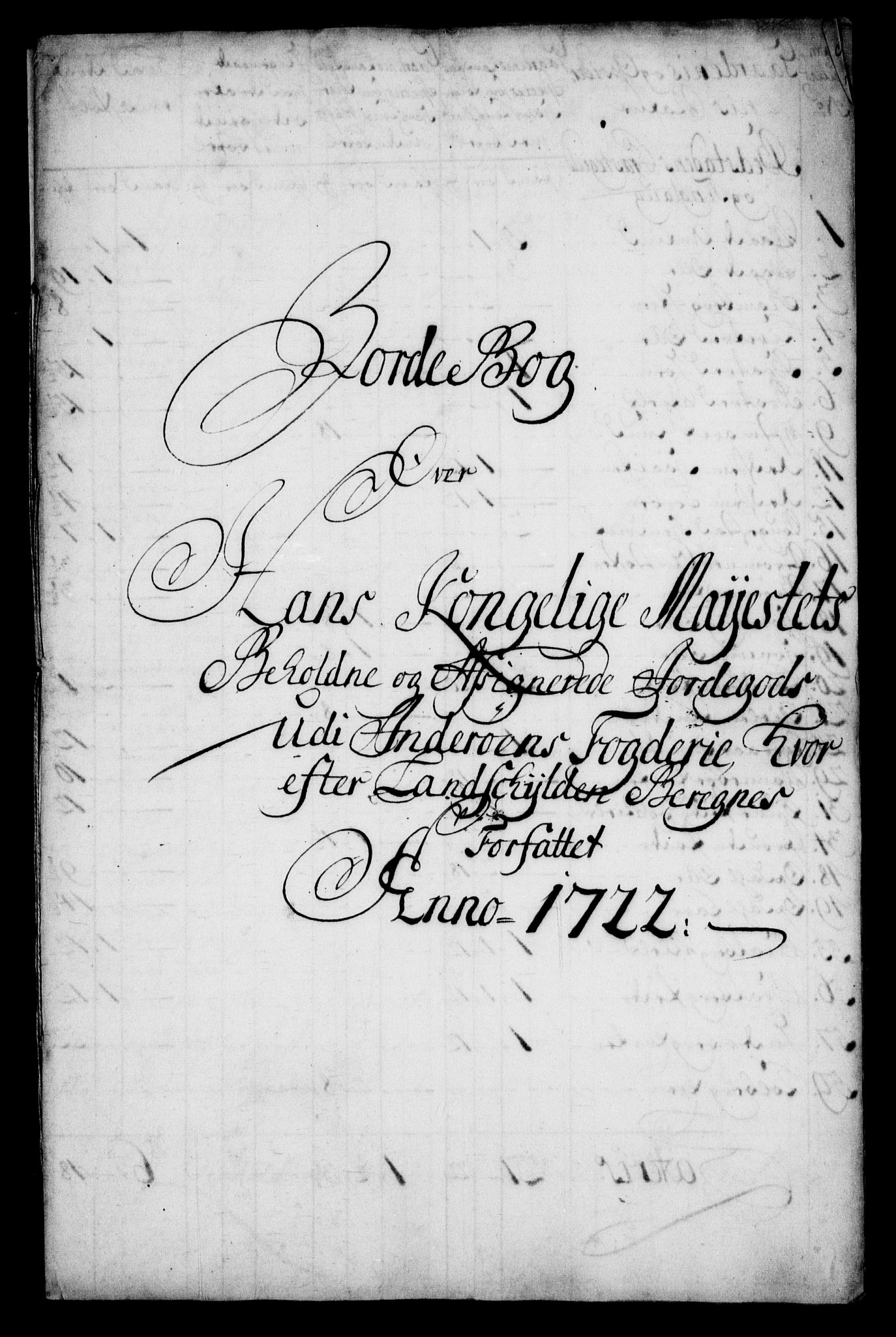 Rentekammeret inntil 1814, Realistisk ordnet avdeling, RA/EA-4070/N/Na/L0006/0005: [XI k]: Assignert krongods nordafjells (1720, 1722, 1727 og 1728): / Inderøy fogderi, 1722