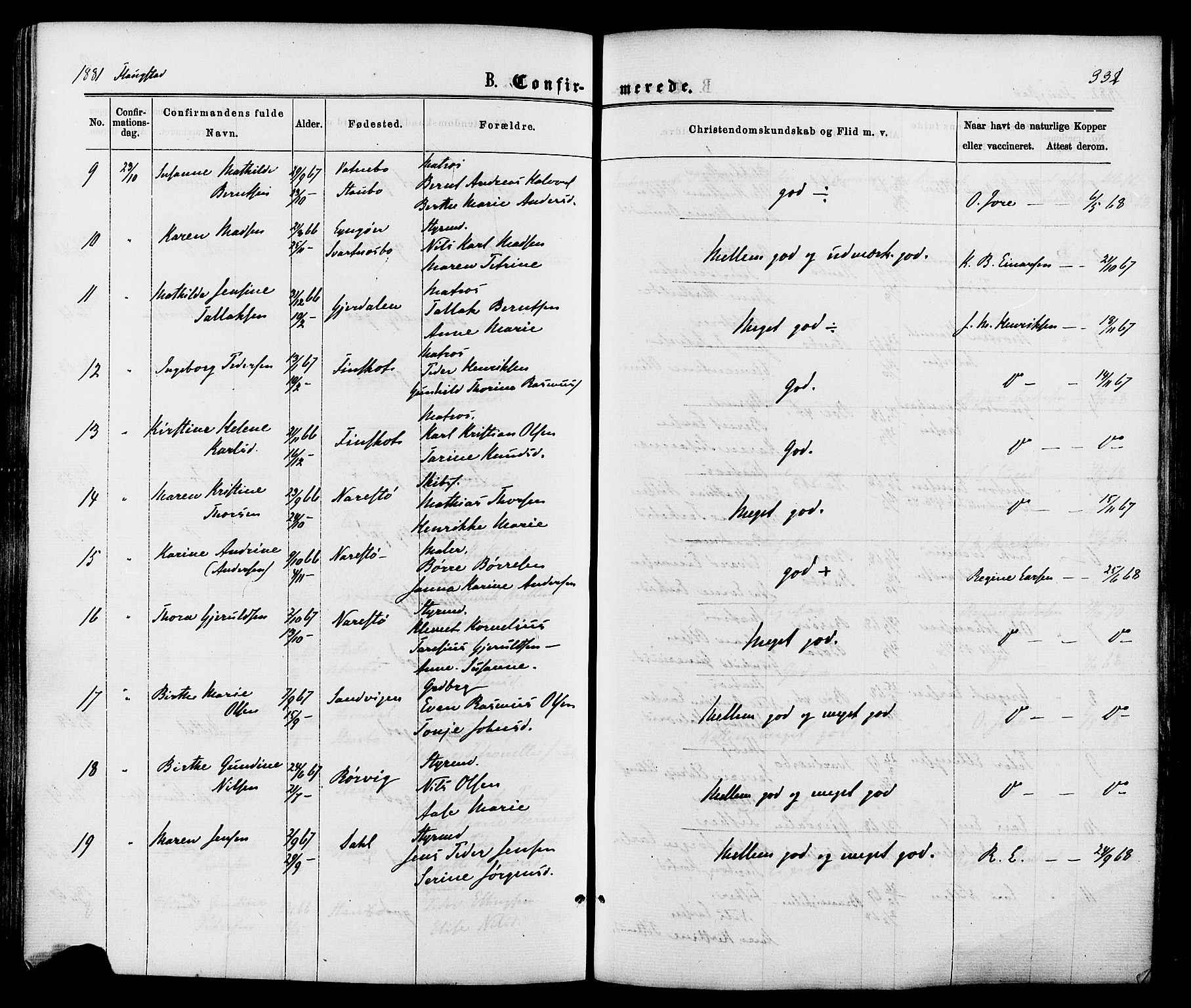 Dypvåg sokneprestkontor, AV/SAK-1111-0007/F/Fa/Faa/L0007: Ministerialbok nr. A 7 /2, 1877-1884, s. 331
